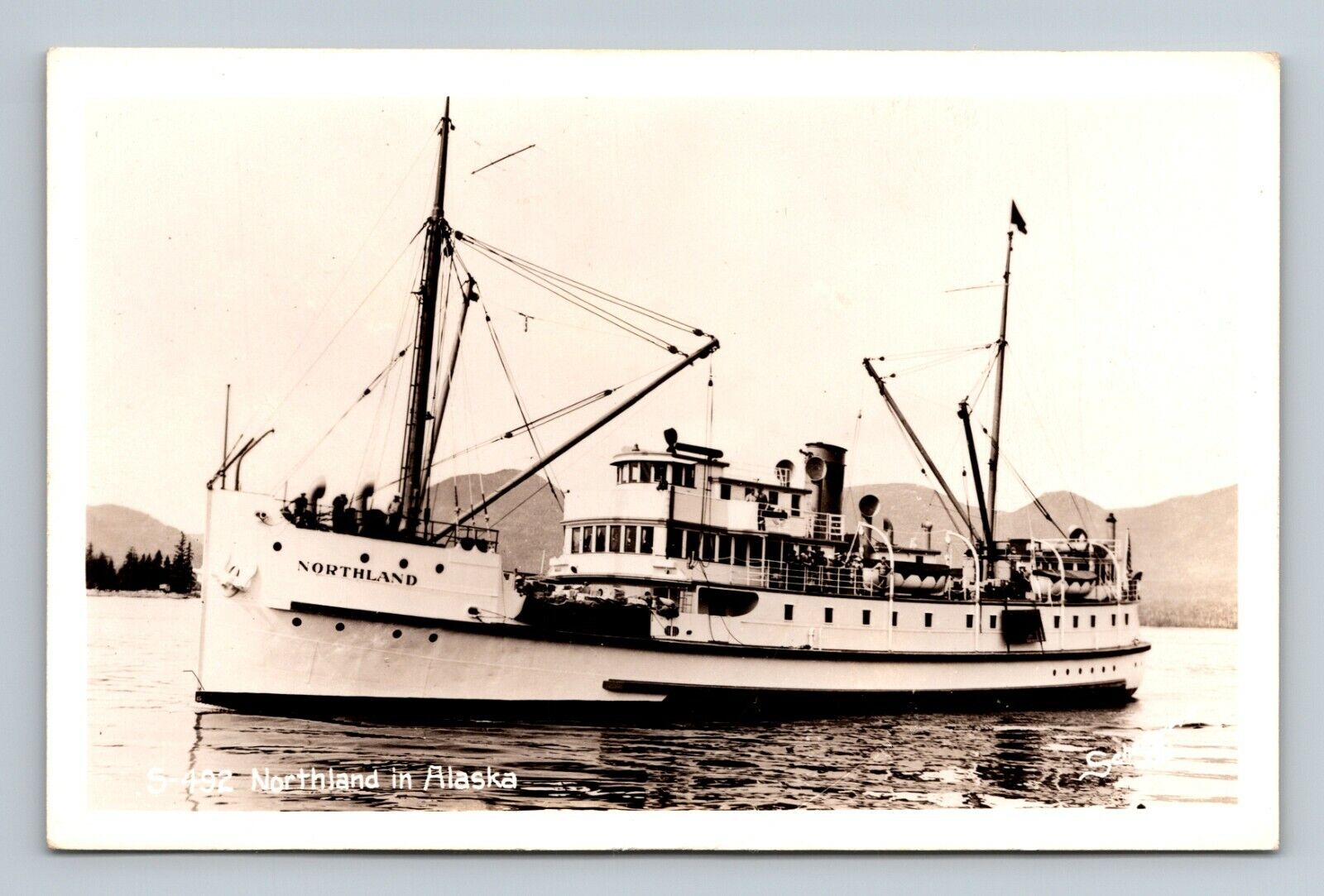 Vintage Northland in Alaska Passenger Ship Postcard RPPC Schallever's