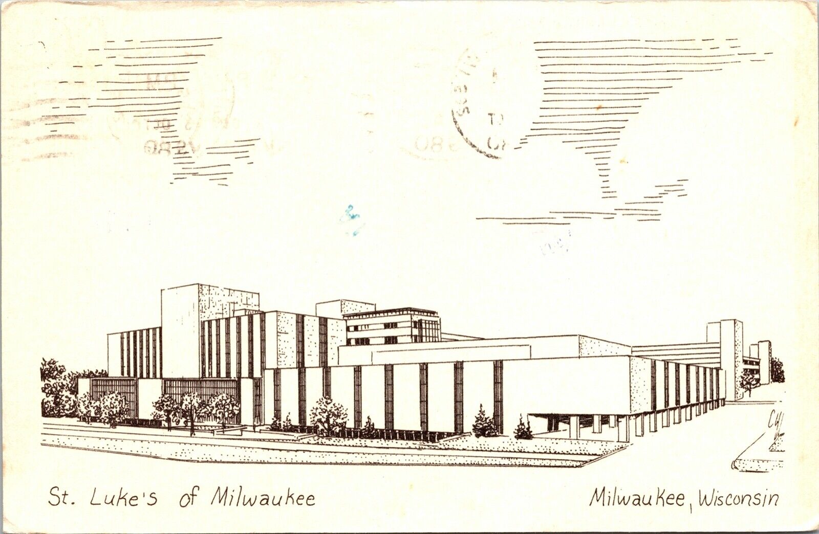 St. Luke\'s Hospital Milwaukee Wis. Postcard Medical Condition Family Corresponde