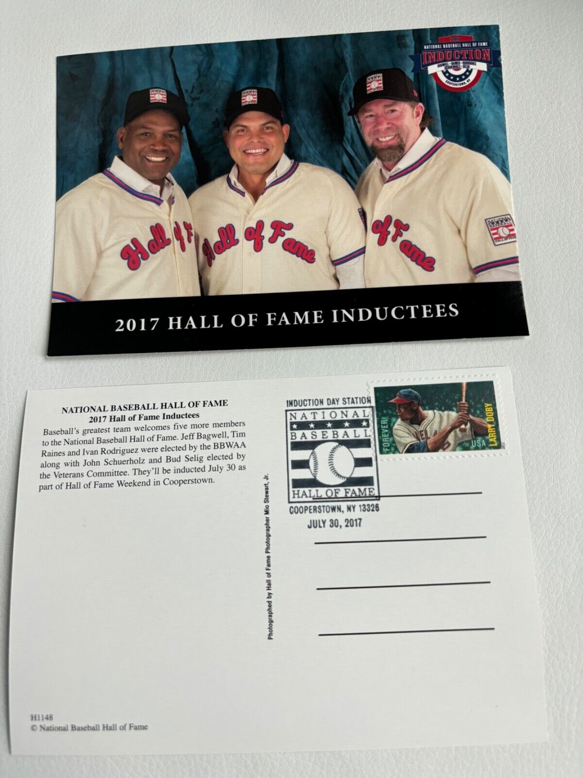 2017 Baseball Hall Of Fame Induction Day Post Card w/ Cancellation Stamp Bagwell