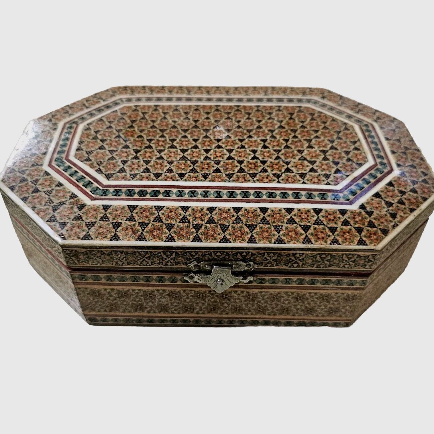 Vintage/antique Handcrafted Persian Khatam Inlaid Micro Mosaic Jewelry Box