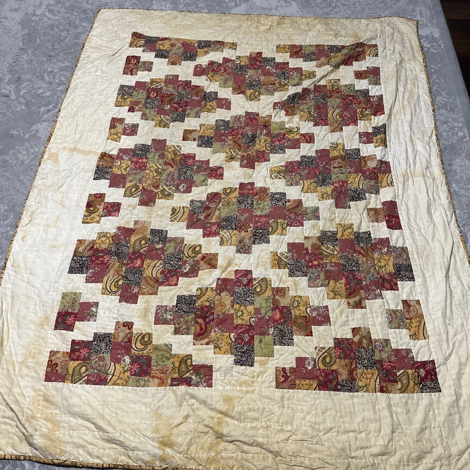 Vintage Retro  Handmade Quilt Pattern American mid century fabrics as s