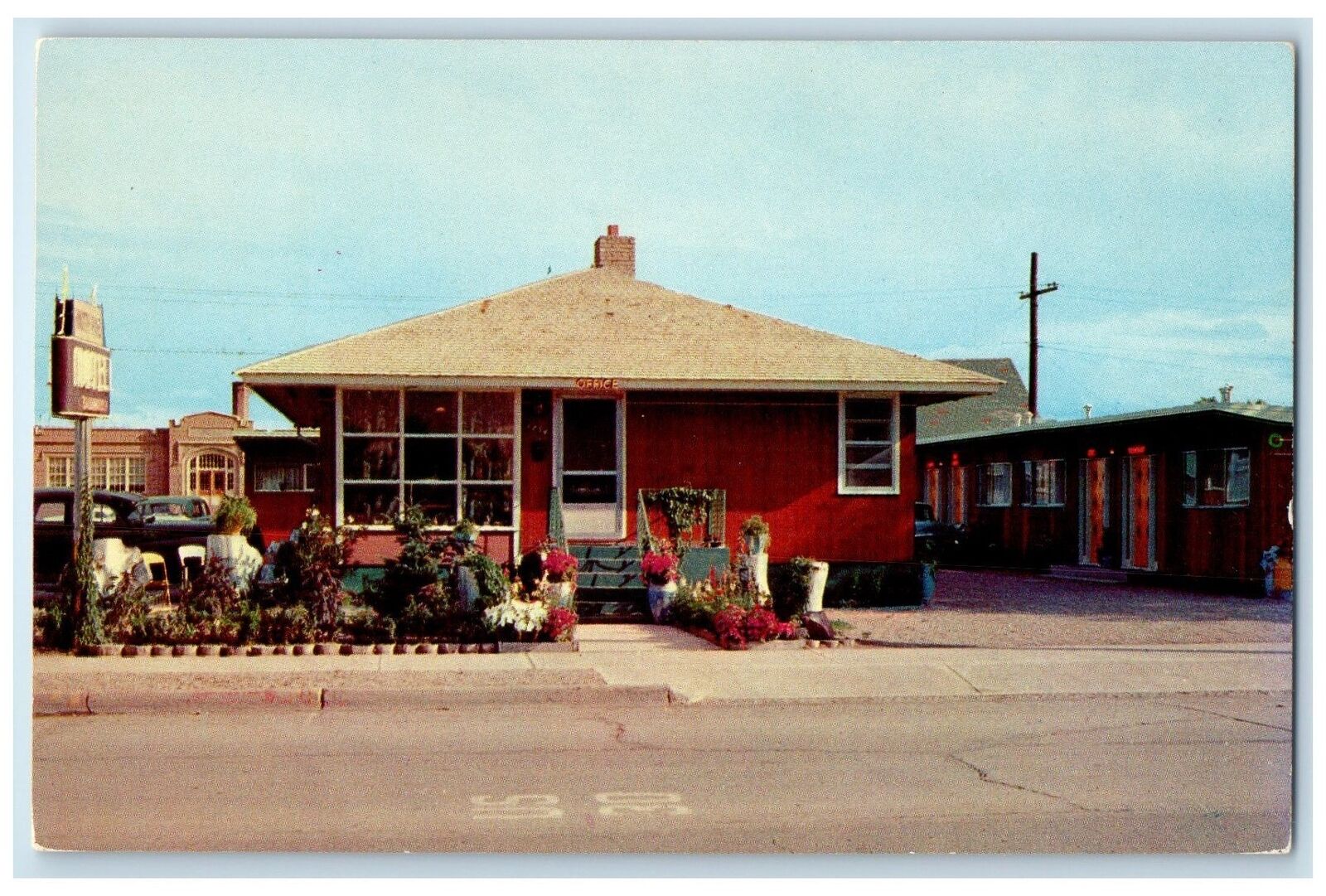c1960\'s Knotty Pine Motel Roadside Rock Springs Wyoming WY Unposted Postcard