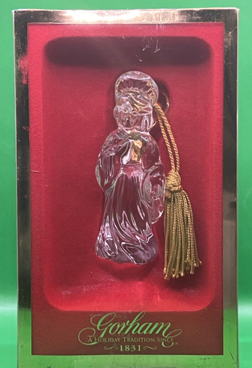 Crystal Christmas Angel Ornament by Gorham Full Lead Made In Czech Republic