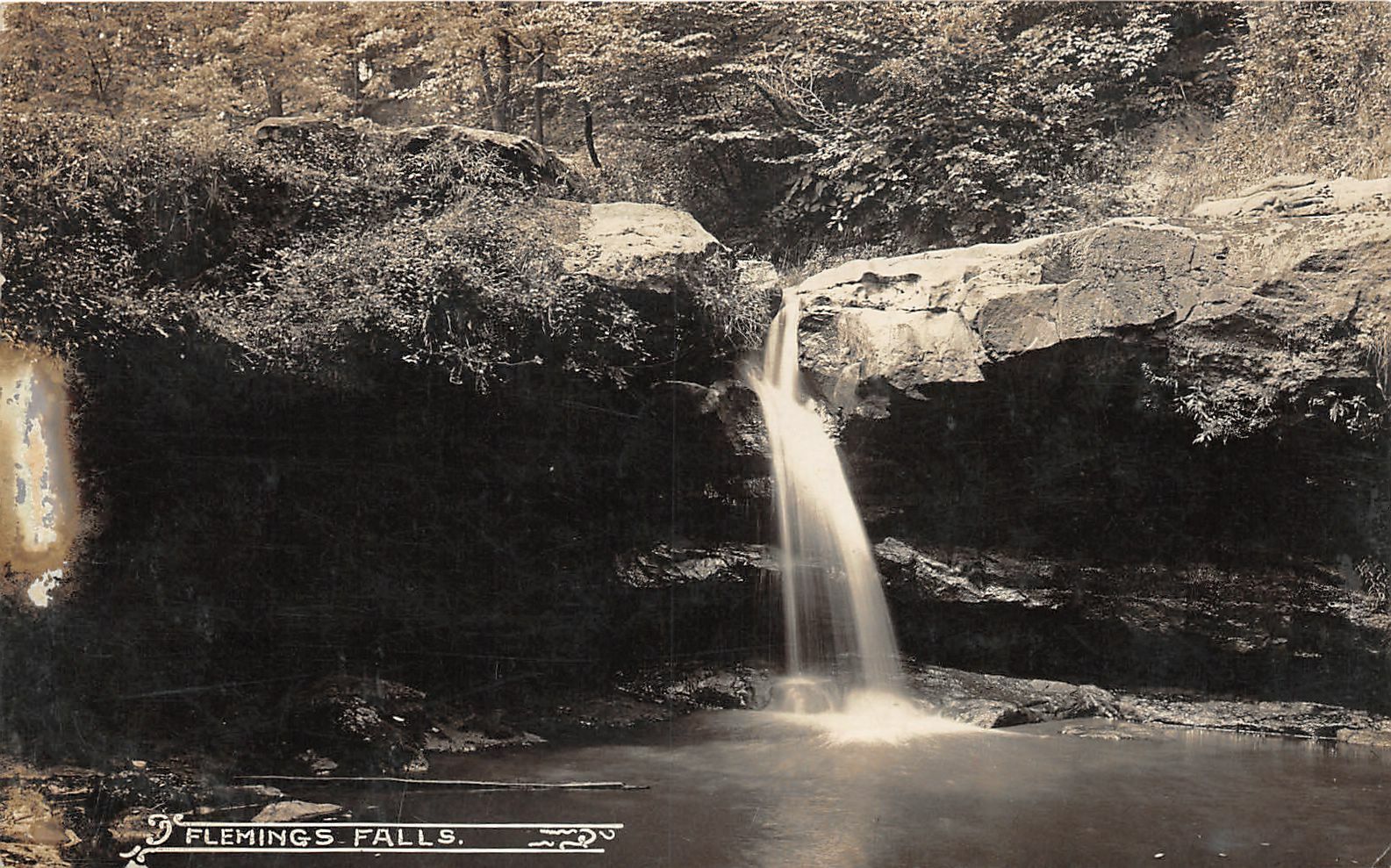 J28/ Mansfield Ohio RPPC Postcard c1910 Flemings Falls Waterfall 277
