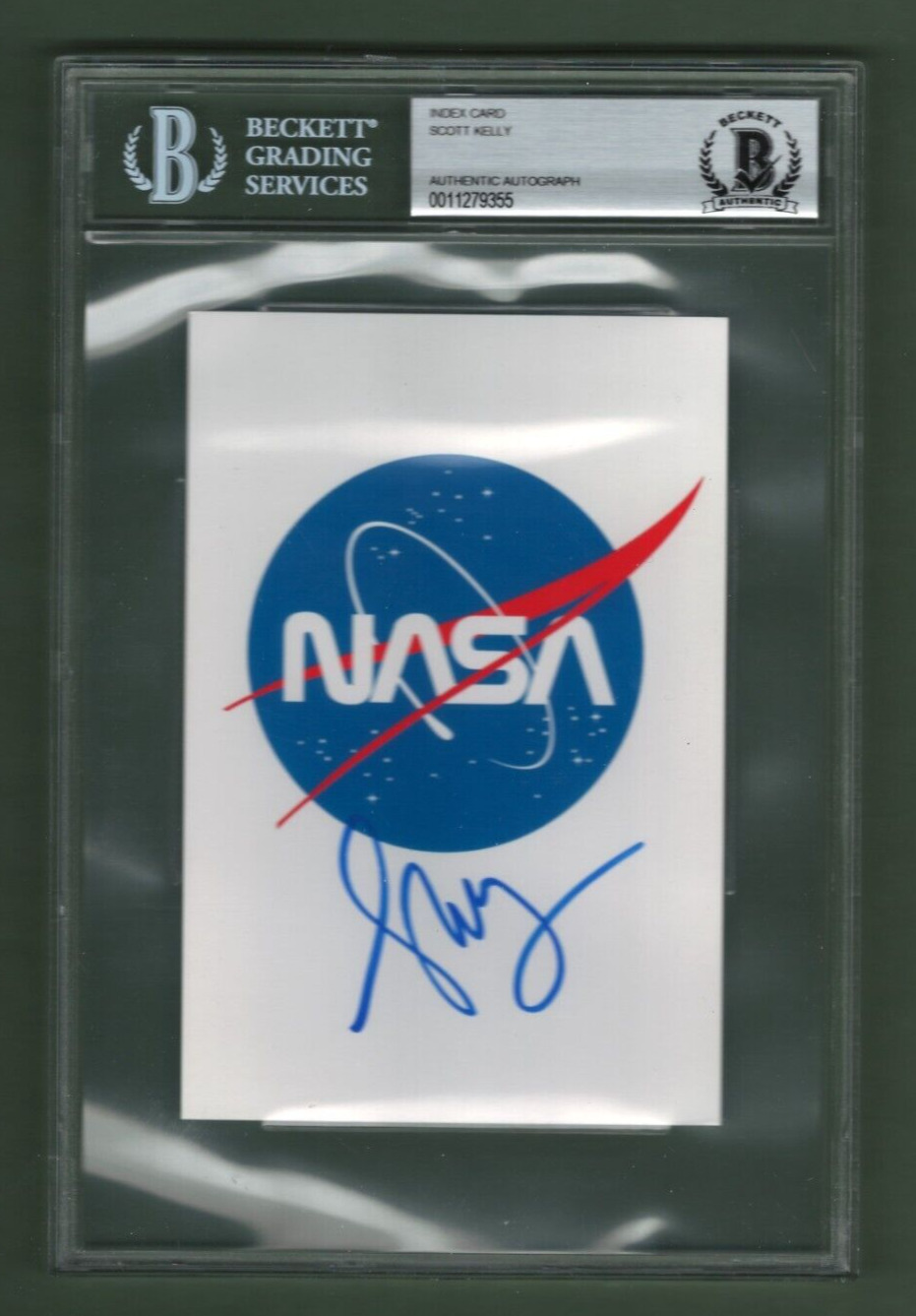 Scott Kelly Authentic Autographed Signed NASA 4x6 Postcard Beckett BAS Certified