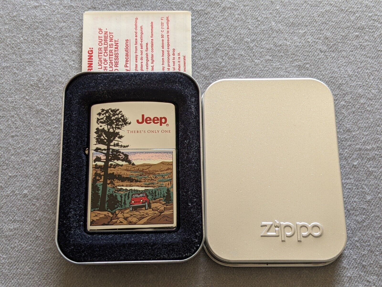 VINTAGE 1997 JEEP THERE’S ONLY ONE HIGH POLISH ZIPPO LIGHTER MIB RARE