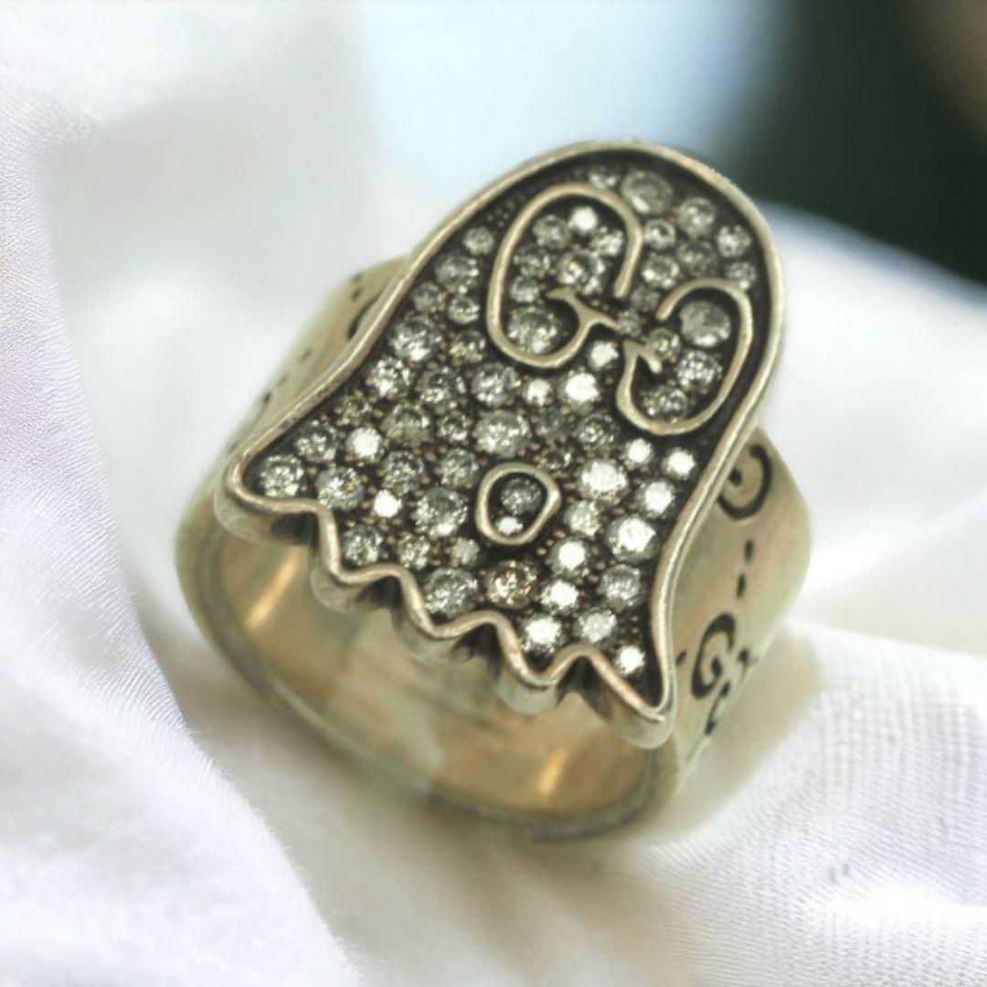 Gucci Ghost Icon Ring Diamond Silver