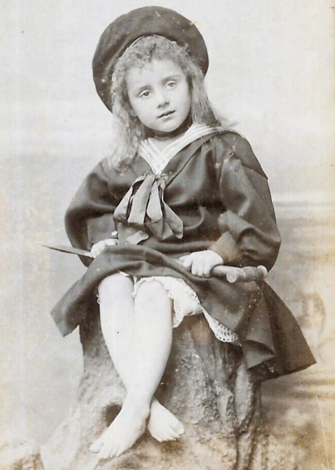 Victorian CDV Photo Beautiful Girl Child Sailor Outfit Pembroke Dock Studio