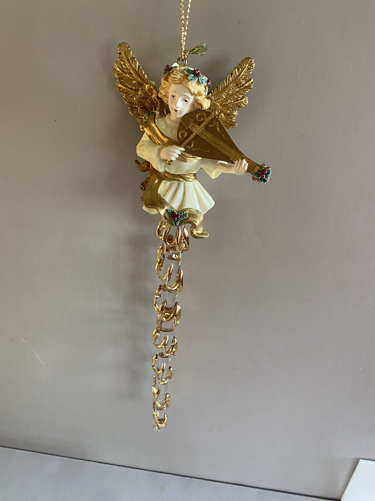 Vintage Avon 1997 Sparkling Icicle Angel Christmas Ornament Holiday Glass Box