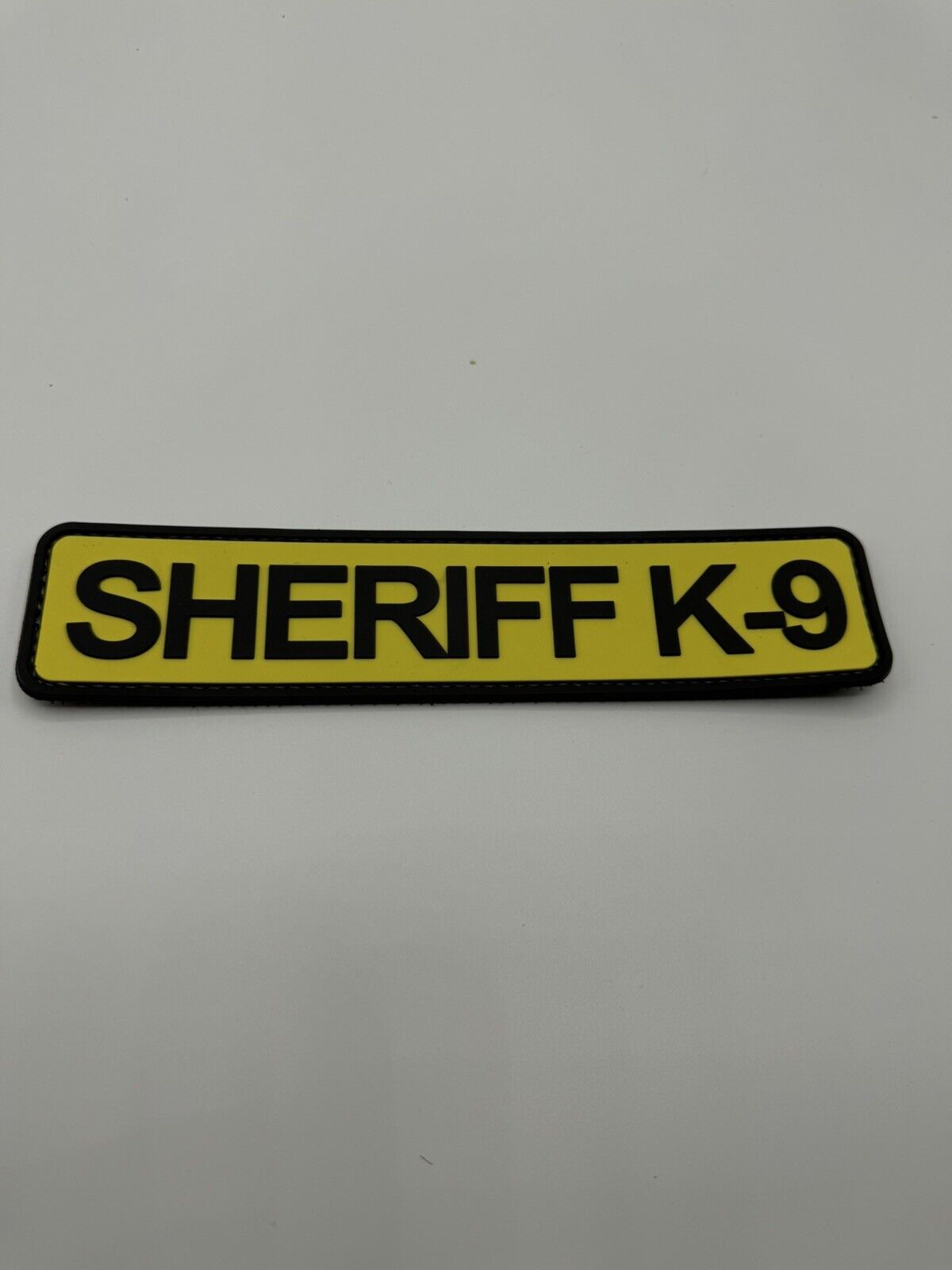 SHERIFF K-9 PATCH LARGE Yellow FOR UNIFORMS, BAGS, HARNESS, KENNEL, HOOK BACK