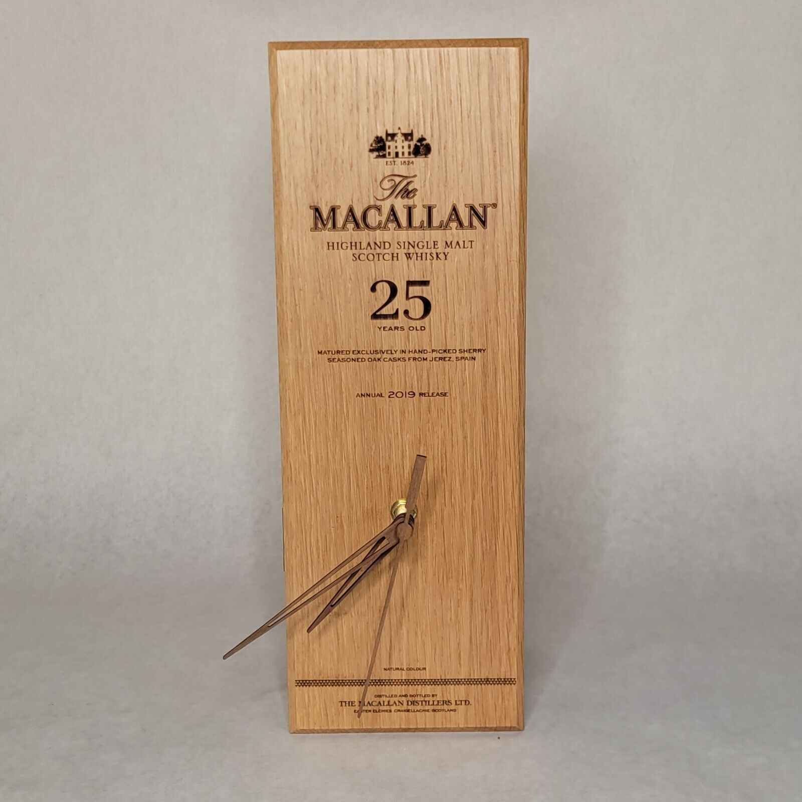 The Macallan 25yr Clock, Battery Powered, Original Box Art, Fully Functional,New