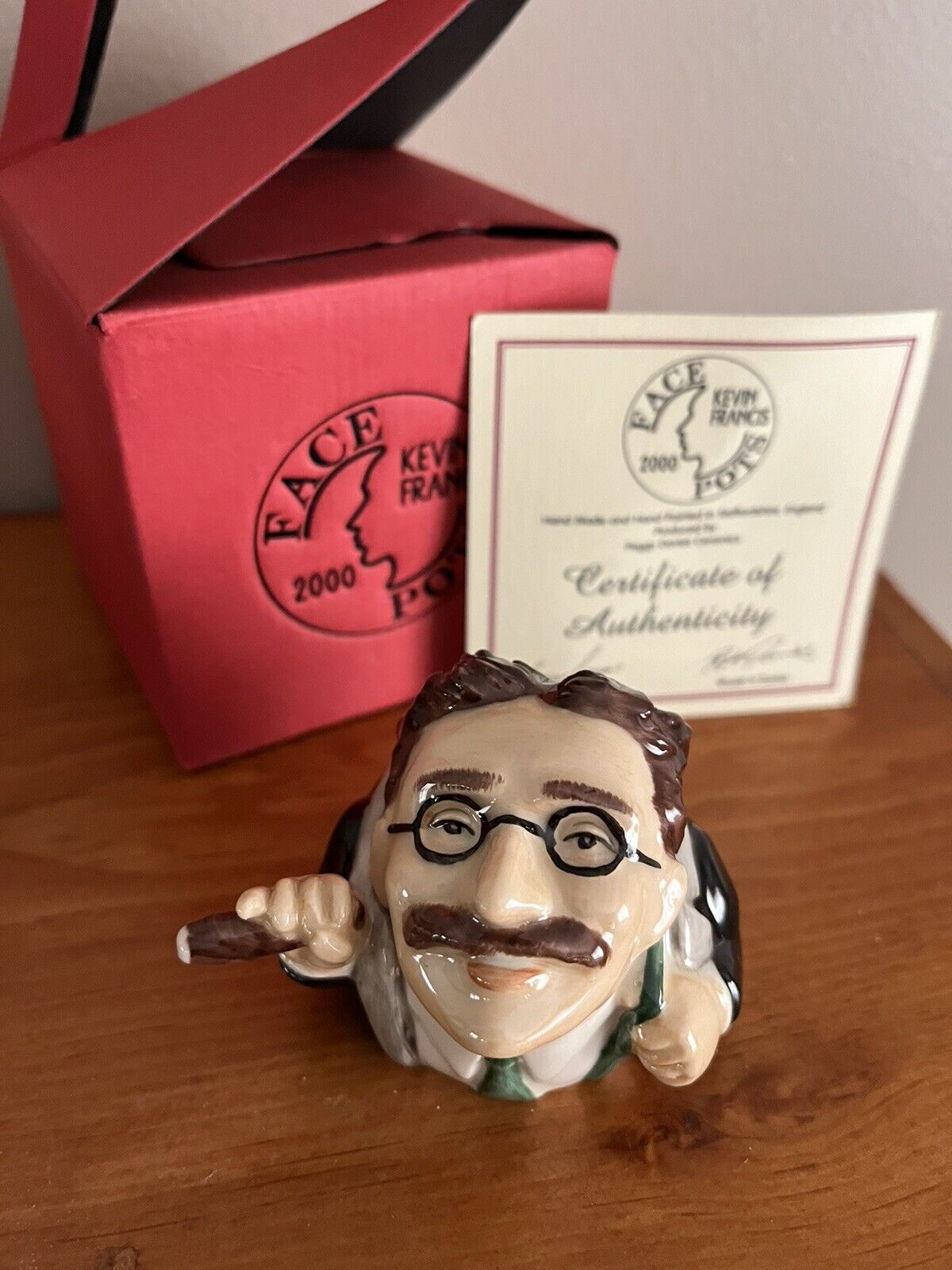 Kevin Francis Face Pot Groucho Signed Box Coa
