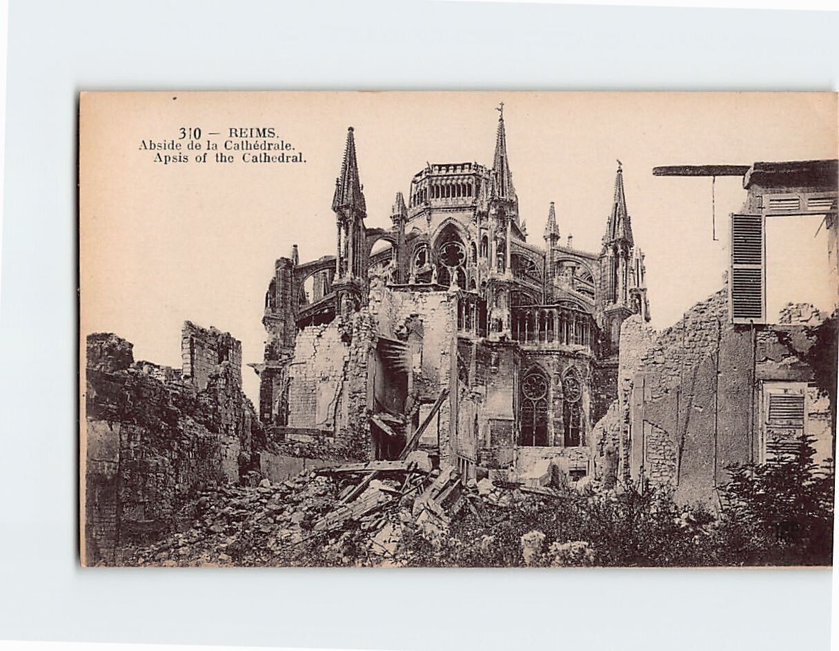 Postcard Apsis of the Cathedral, Reims, France