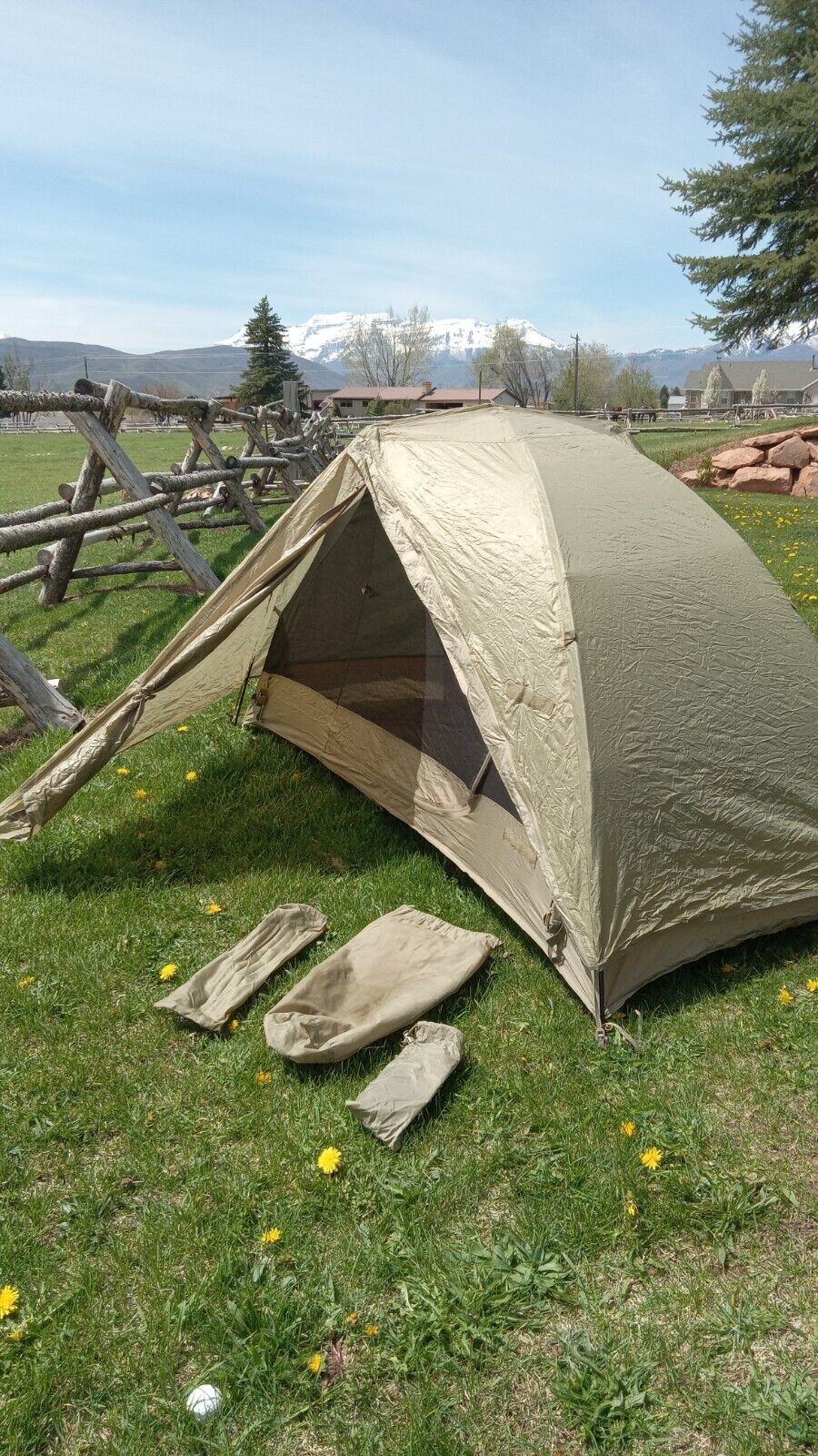 Litefighter 1 Tan Coyote Combat Shelter System One-Person Tent Grade 2 Good Used