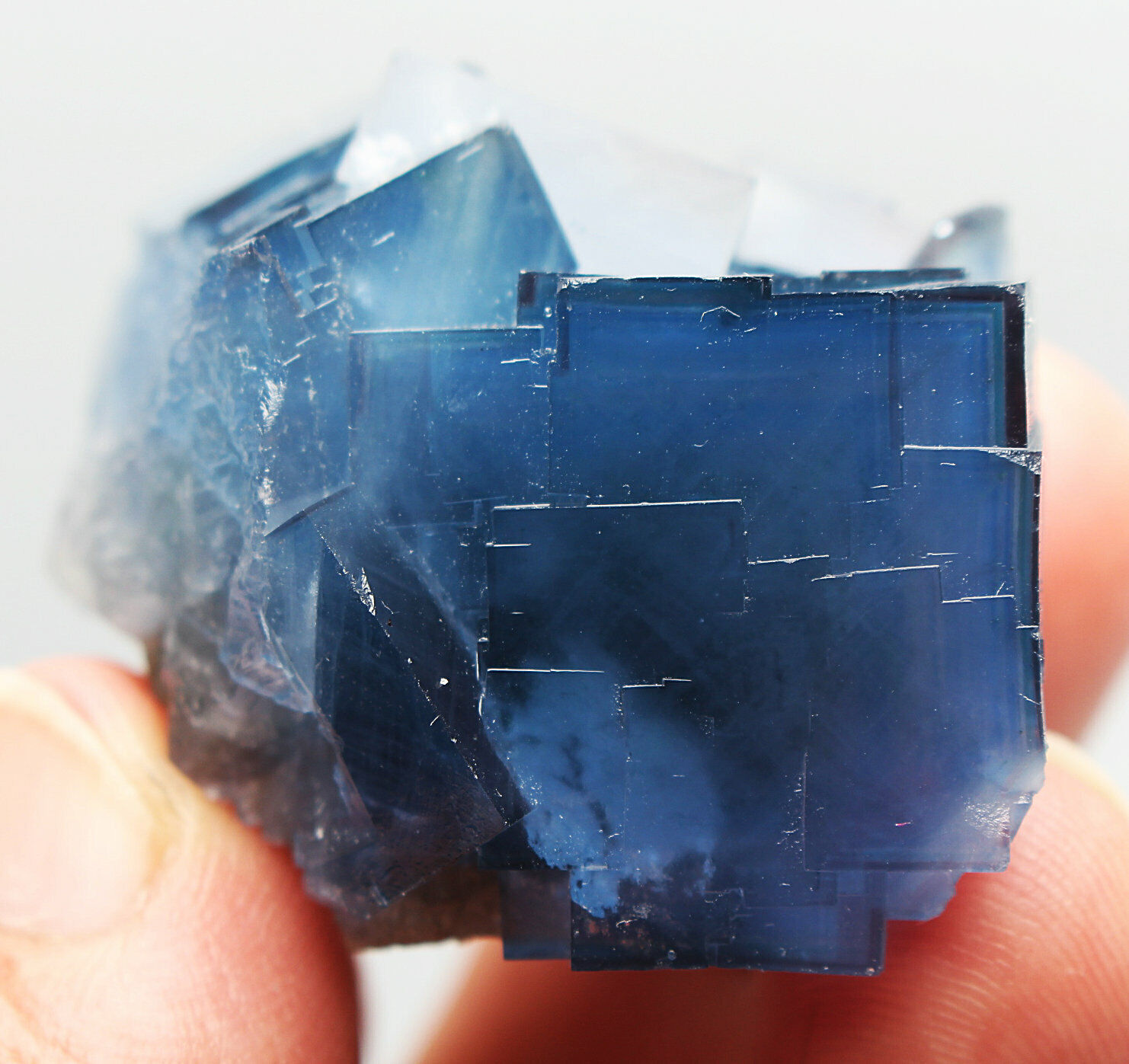 45g Rare Transparent Blue Cube Fluorite Crystal Specimen/China