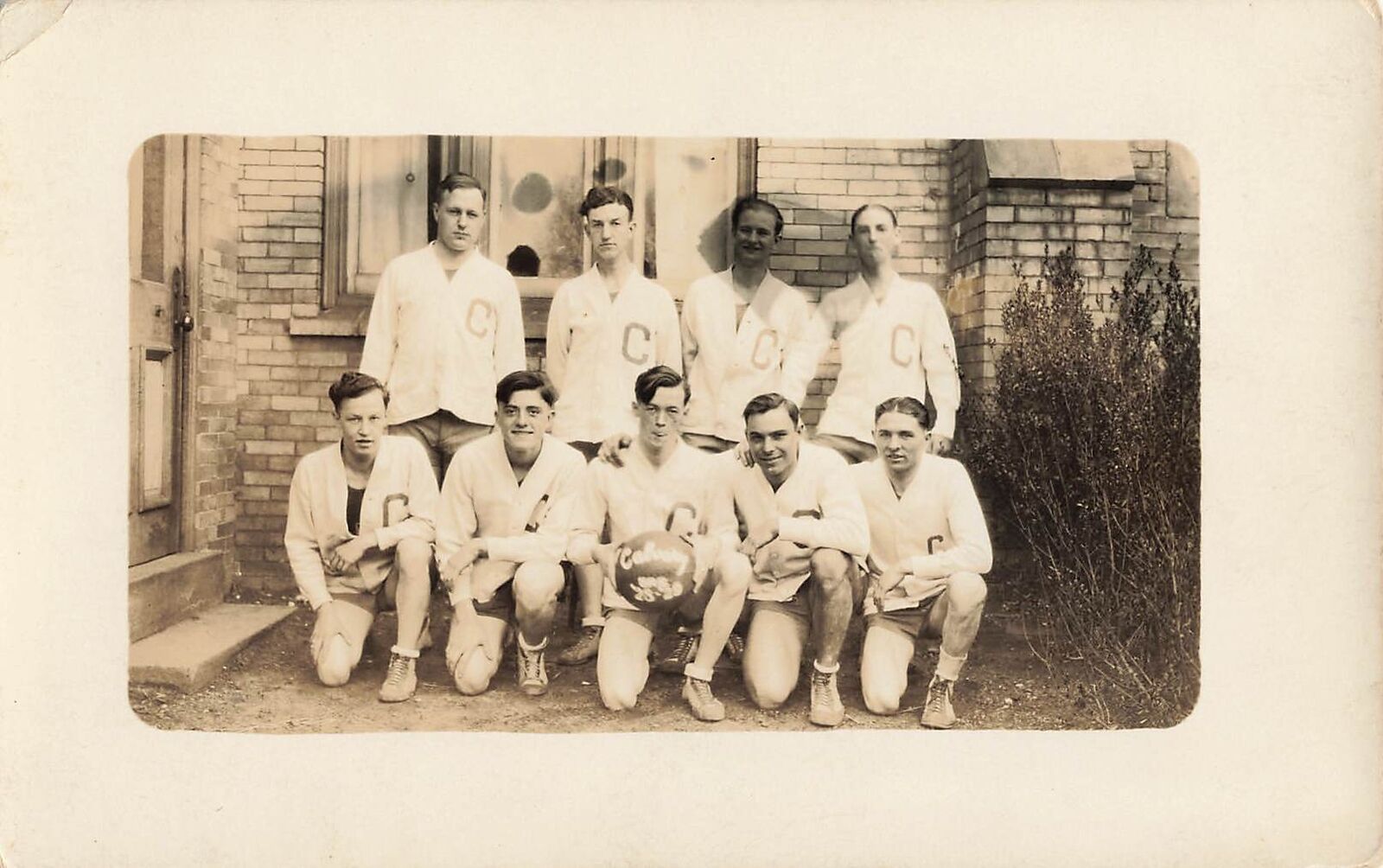 1929 RPPC Calvary Basketball Team Group Photo Real Postcard 