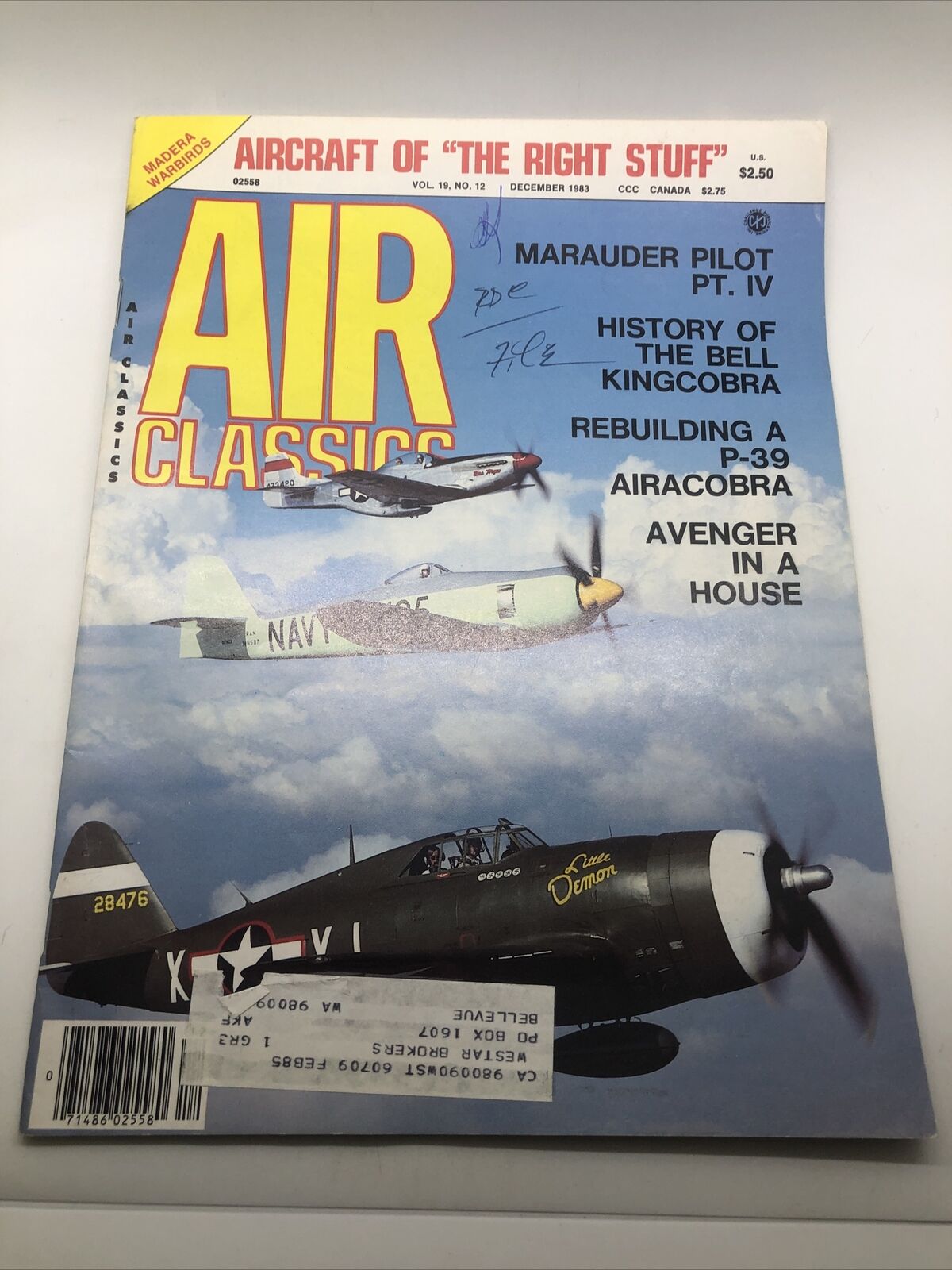 Air Classics  Magazine  December 1983 Bell Kingcobra P-39