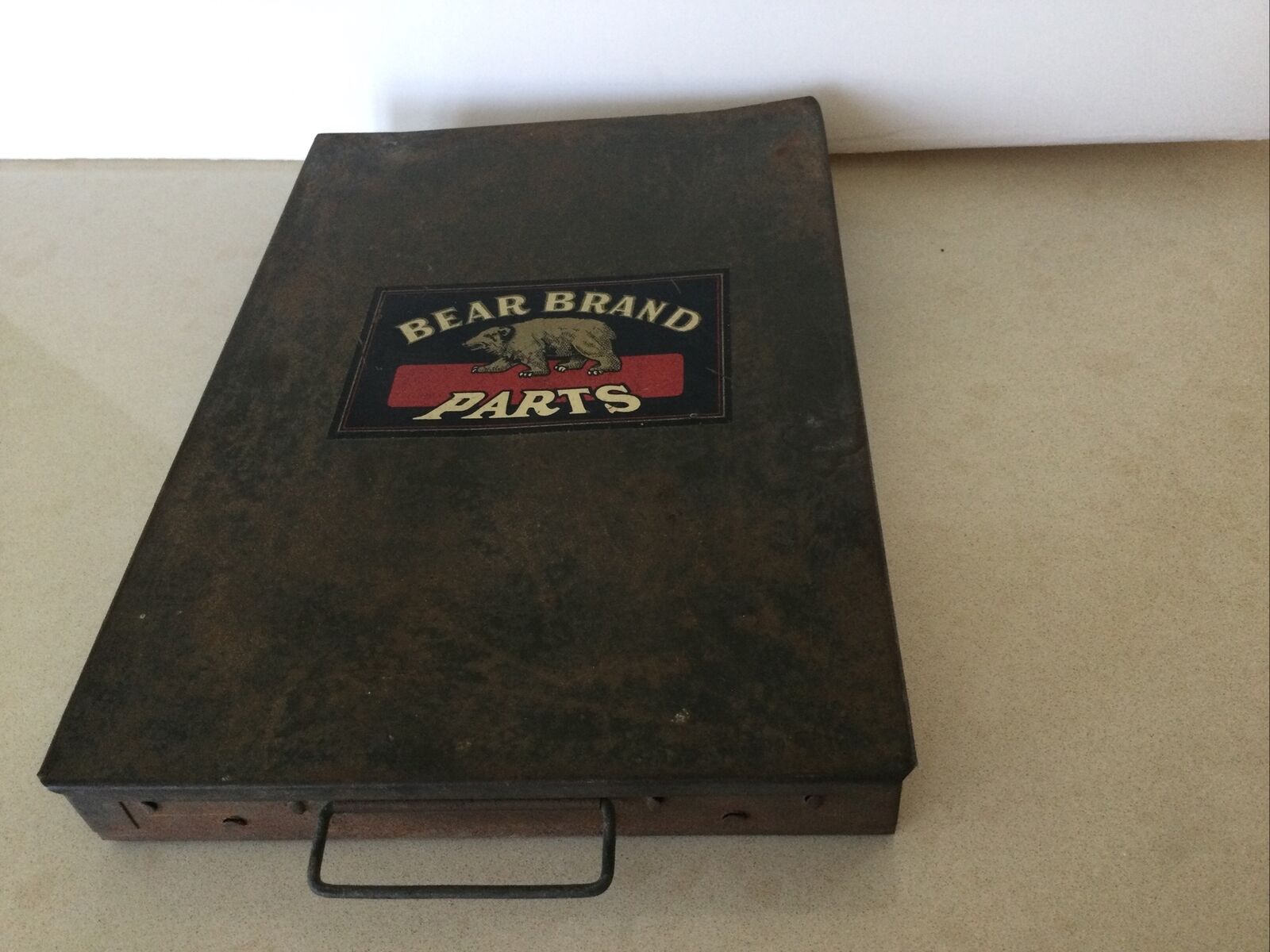 Vintage Bear Brand Metal Parts Box. 