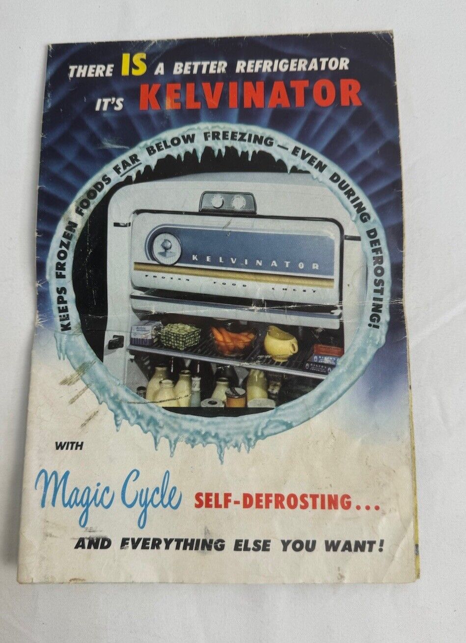 VTG Original Kelvinator Refrigerator Freezer Advertisement Store Brochure  1940s