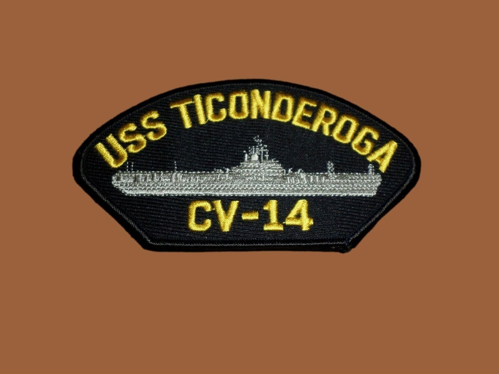 USS TICONDEROGA CV-14 U.S NAVY SHIP HAT PATCH NAVY CARRIER  HEAT TRANSFER