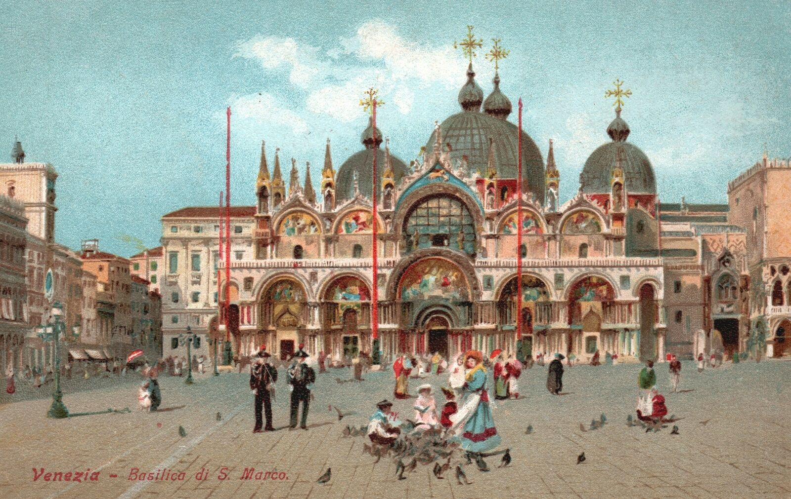Vintage Postcard 1910\'s Venezia Basilica Di  Marco Saint Mark\'s Basilica Venice