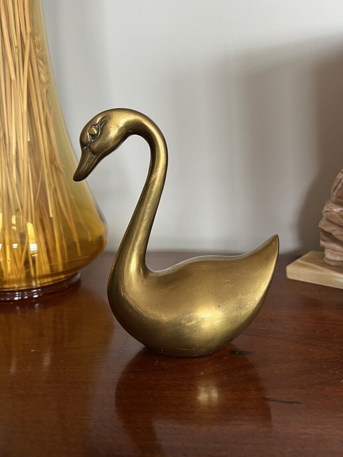 Vintage Brass Swan Hollywood Regency MCM Decor Brass - Korea