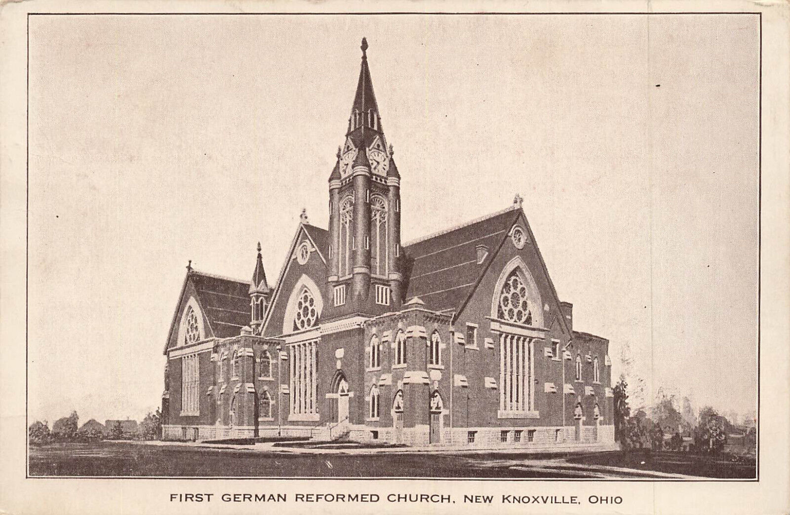 Postcard First German Reformed Church New Knoxville Ohio