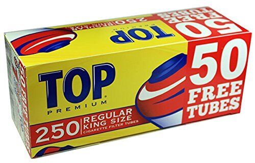 Top Regular Full Flavor Red RYO Cigarette Tubes King Size 250ct Box (40-Boxes...