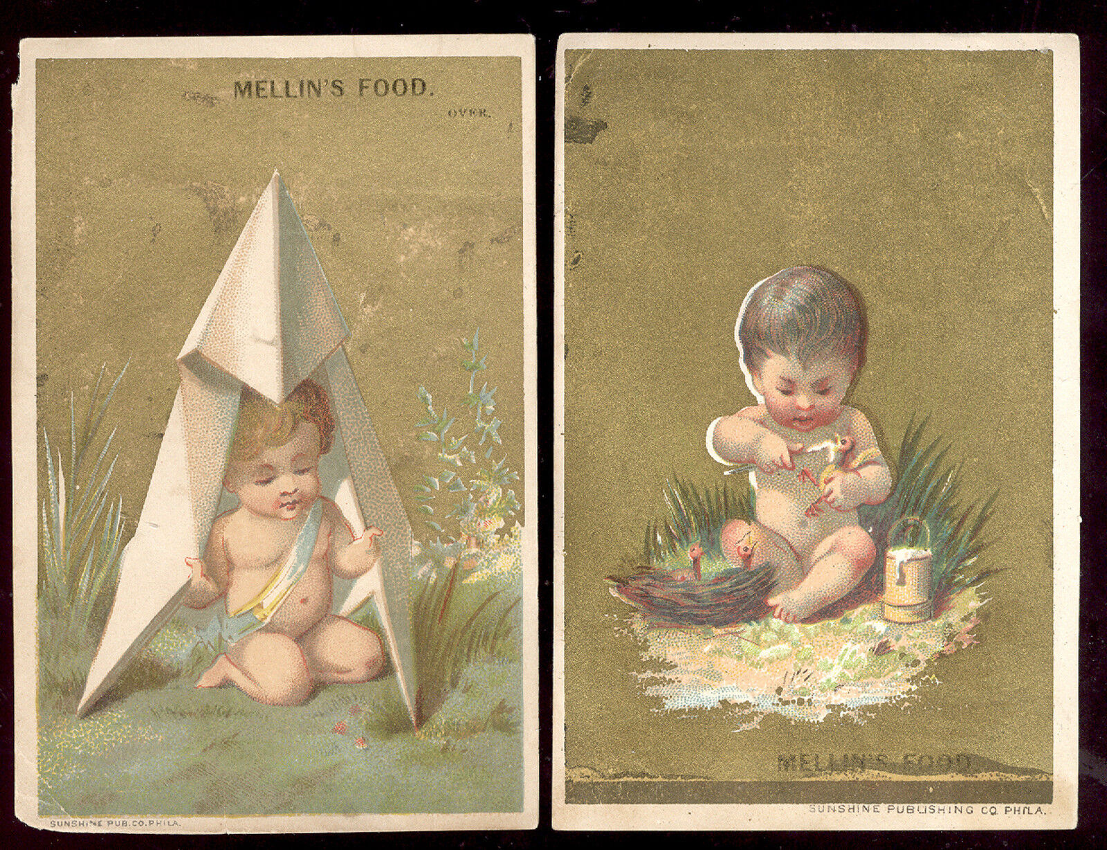 2 BOSTON TRADE CARDS, MELLIN\'S FOOD, T. METCALF & CO at 39 TREMONT St.   TC1098