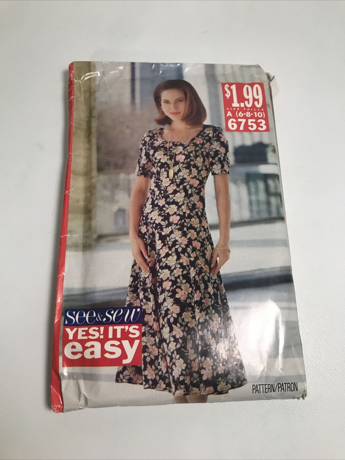 See & Sew Flare Dress Vintage Sewing Pattern #6753 Sizes 6 8 10 A Uncut 234601