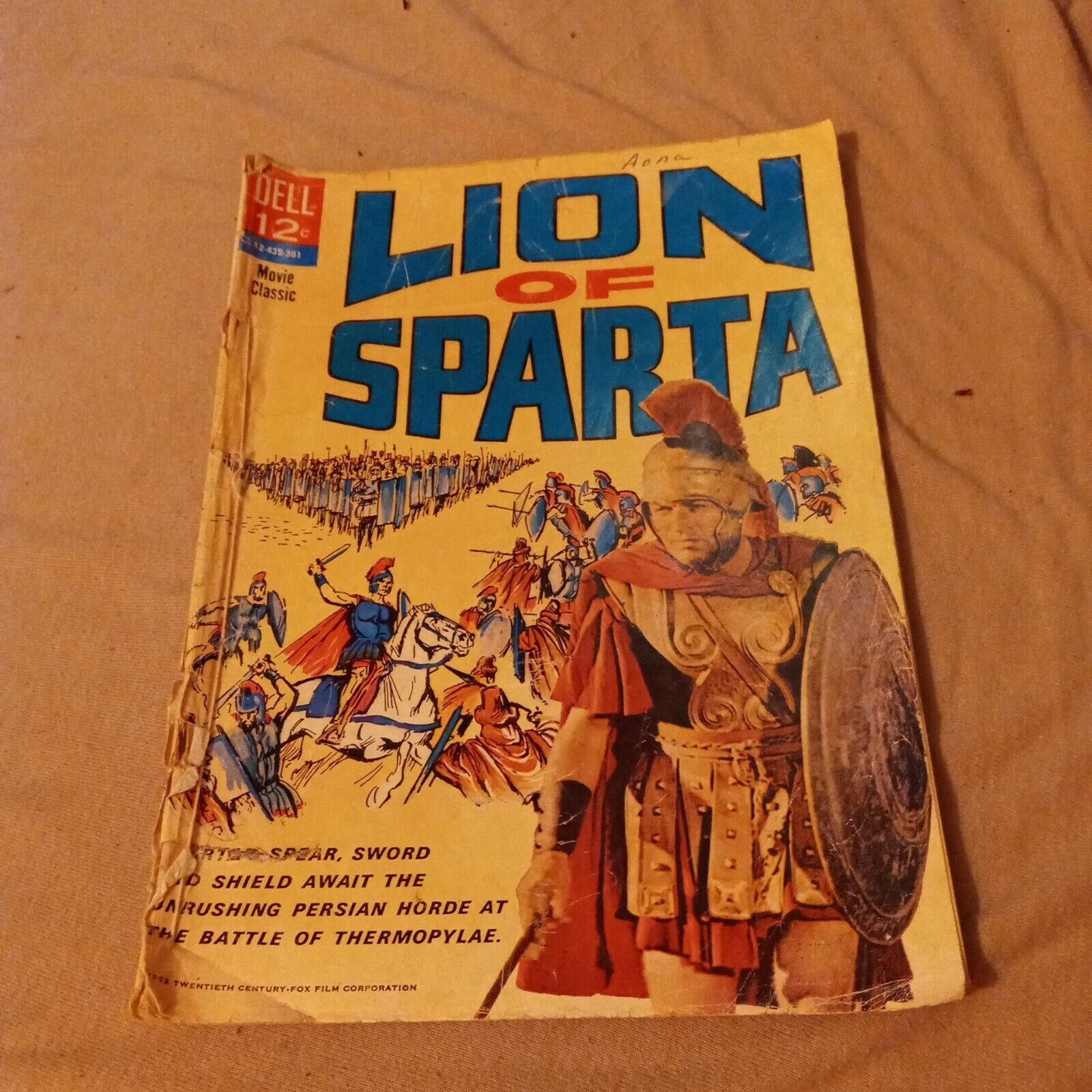 MOVIE CLASSIC LION OF SPARTA #1 Dell Comics 1962 silver age photo cover