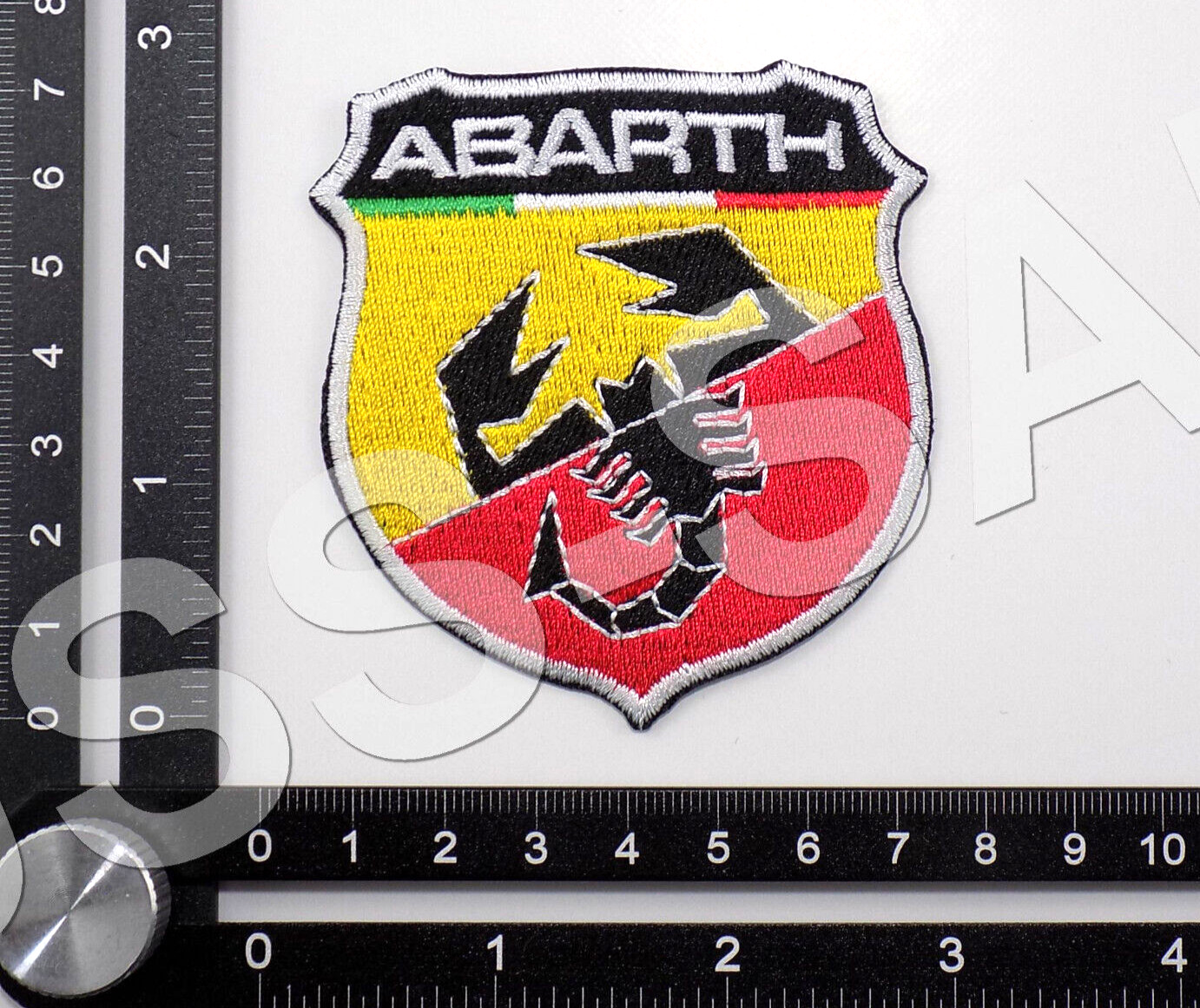ABARTH EMBROIDERED PATCH IRON/SEW ON ~2-7/8\