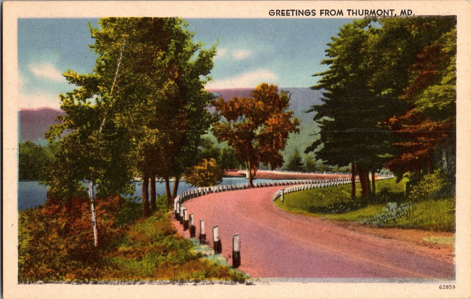 Scenic Drive, Greetings from Thurmont MD Vintage Postcard G48