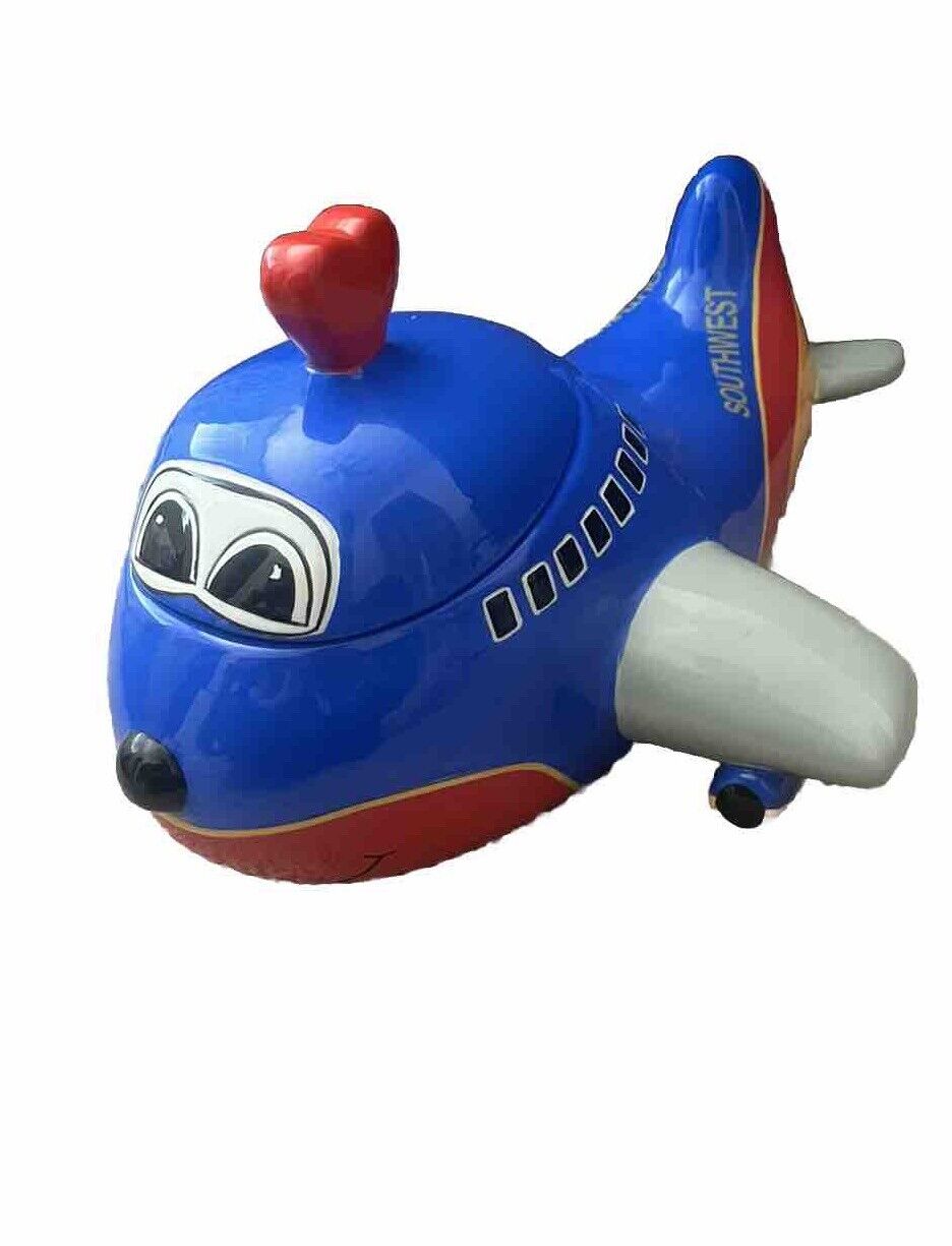 Southwest Airlines Cookie Jar Blue 2006 TJ Luv Mascot Airplane Collectible Rare