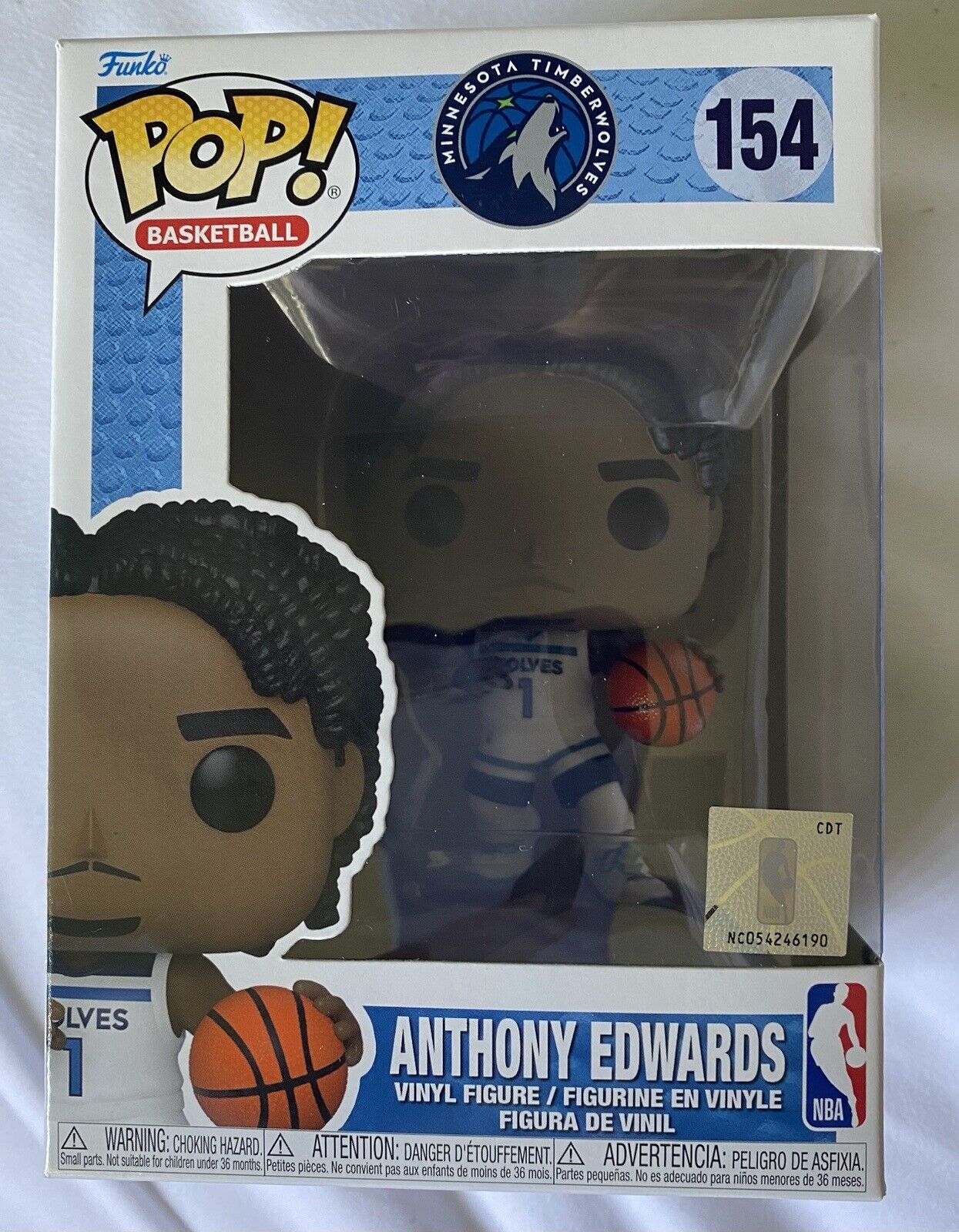 ANTHONY EDWARDS Funko Pop NBA Minnesota Timberwolves #154 Brand NEW w/soft Prot