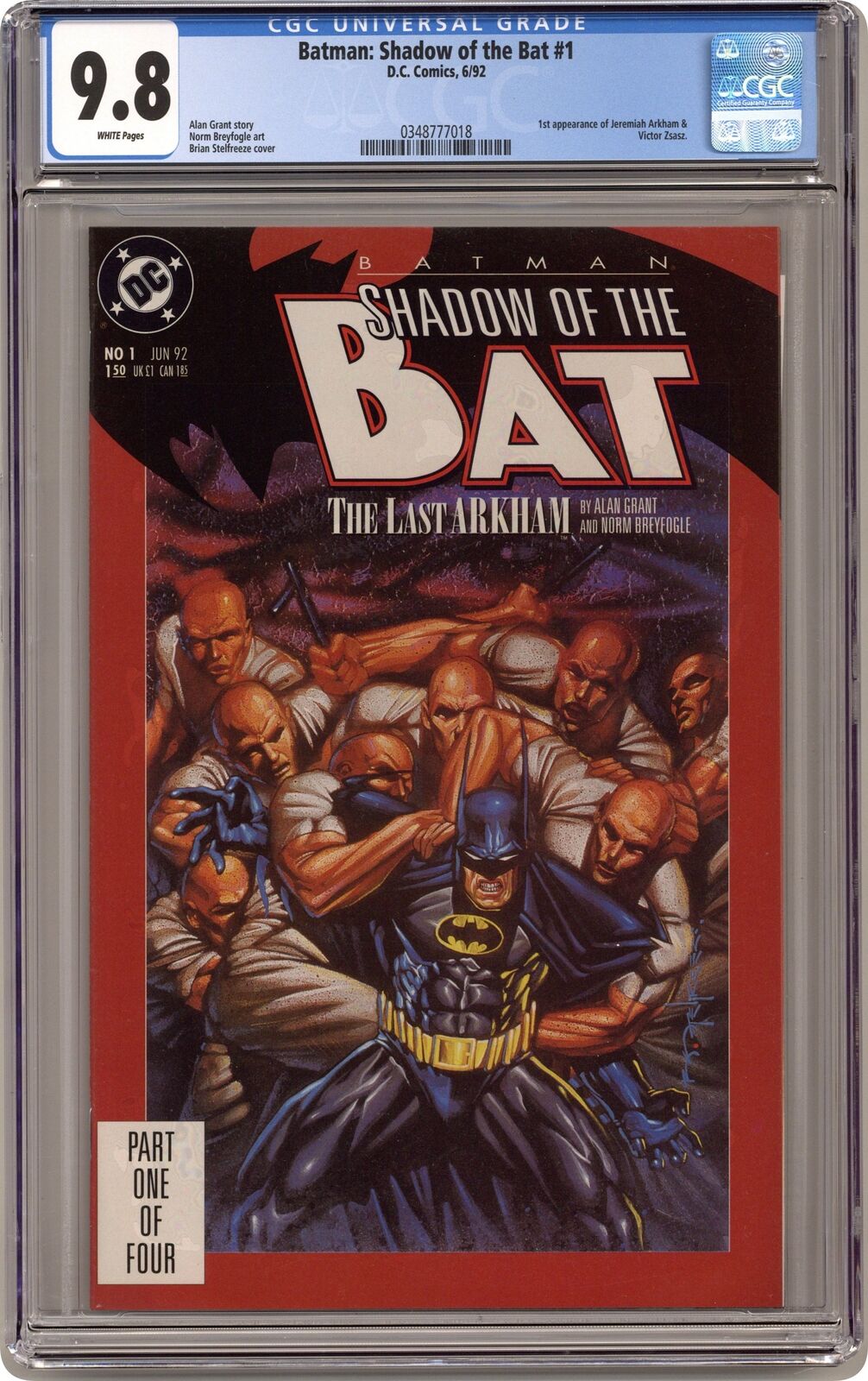 Batman Shadow of the Bat 1U.D Stelfreeze Variant CGC 9.8 1992 0348777018