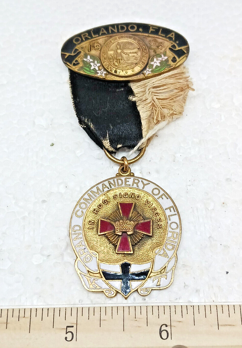 Antique 1923 Knights Templar Grand Commadery of Florida Medal