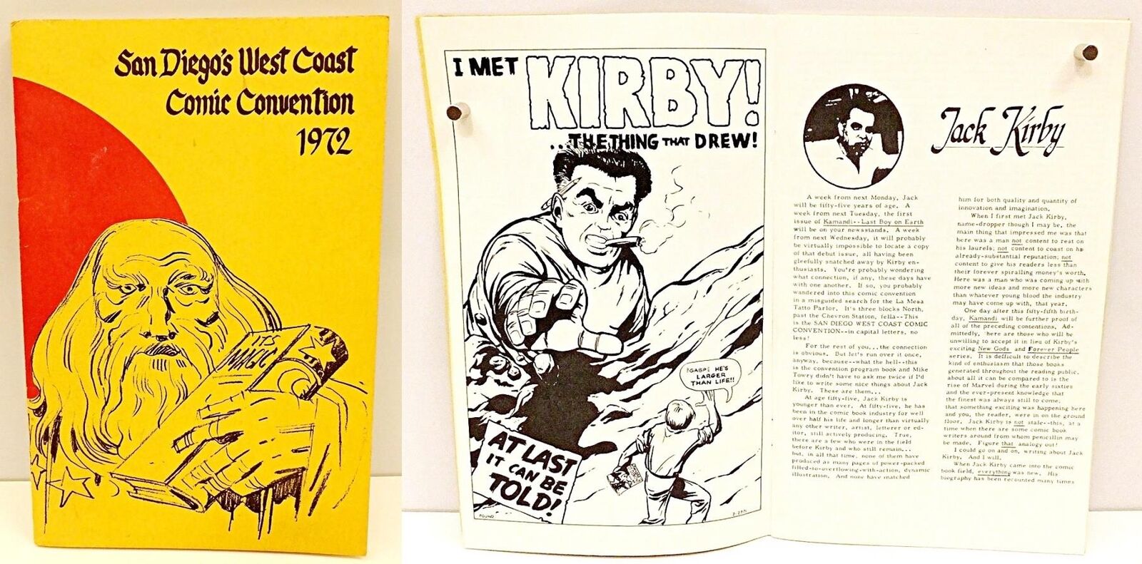 1972 SAN DIEGO COMIC CON PROGRAM BOOK 58pgs JACK KIRBY Milton CANIFF Eisner RARE