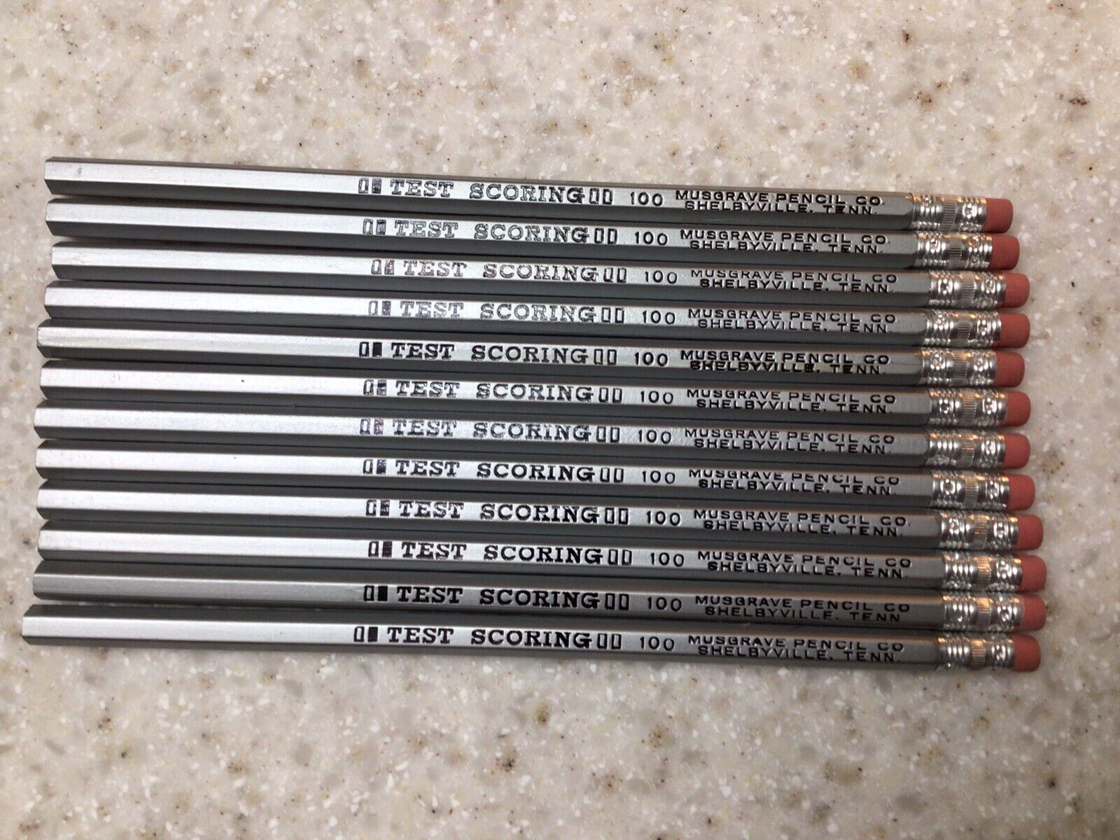 12 TEST SCORING #100 PENCILS W/ERASERS MUSGRAVE PENCIL CO. SHELBYVILLE, TN