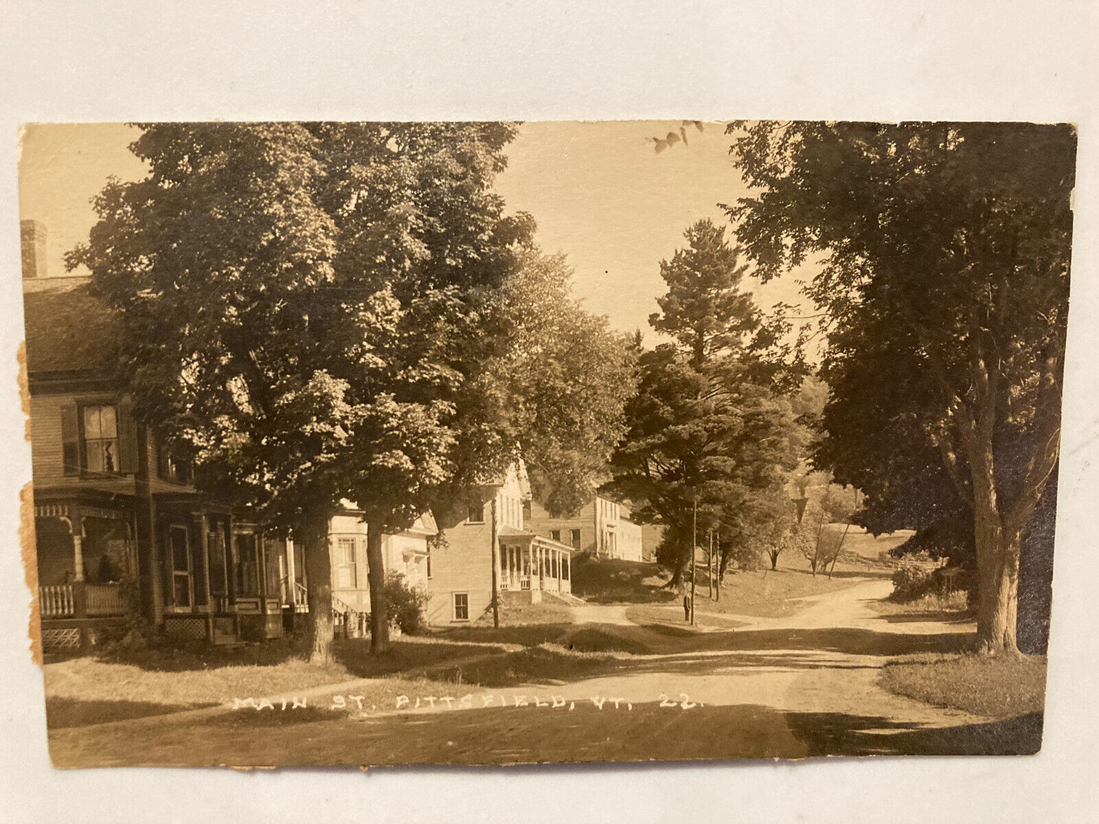 C. 1915 Pittsfield, Vermont - Main Street - Vintage Real Photo Postcard RPPC