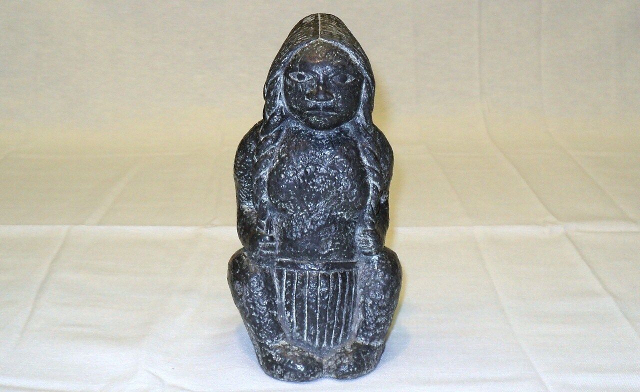 Dark Stone Statue of a North American Handmade in Canada  7\