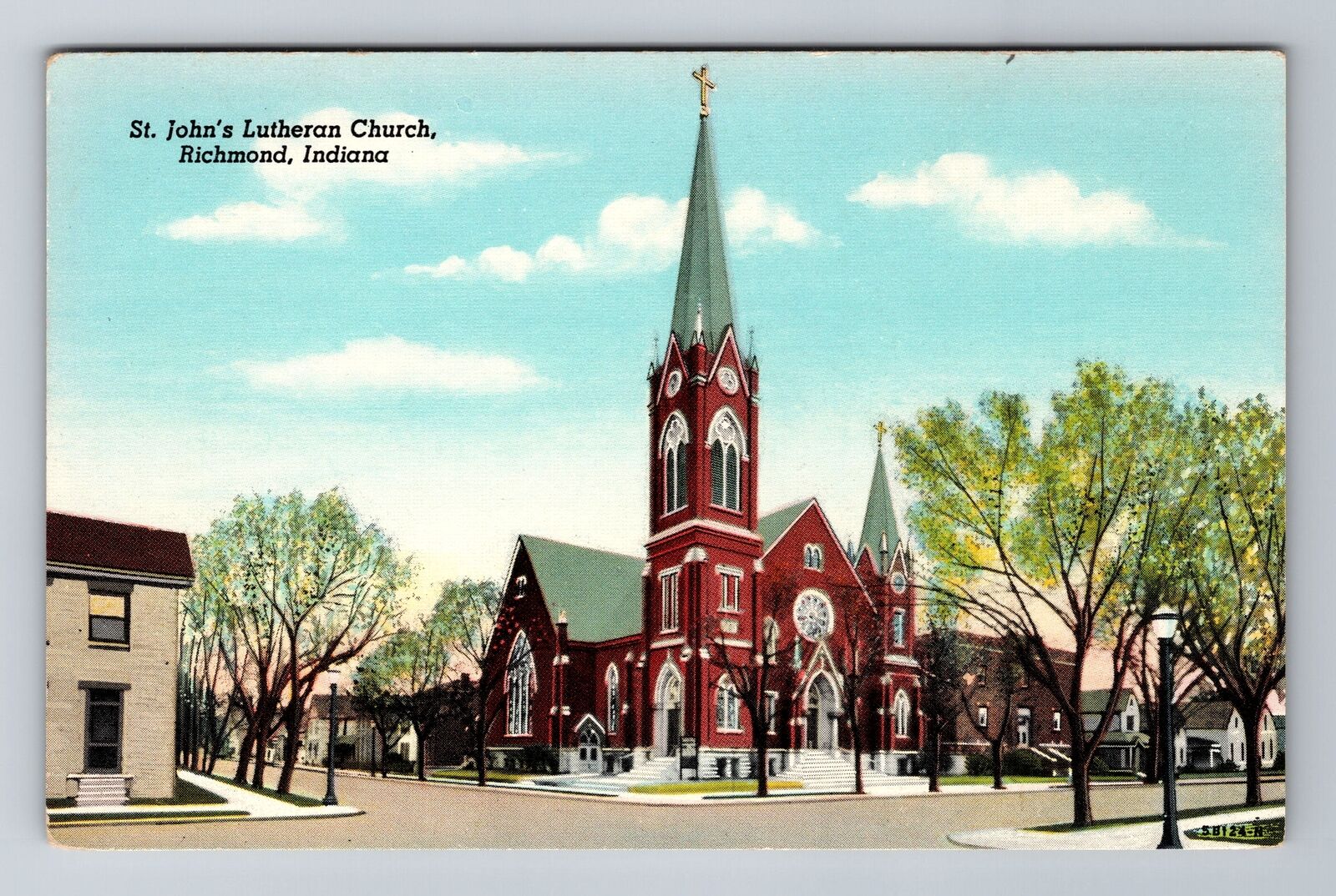 Richmond IN-Indiana, Historic 1908 St. John's Lutheran Church, Vintage Postcard