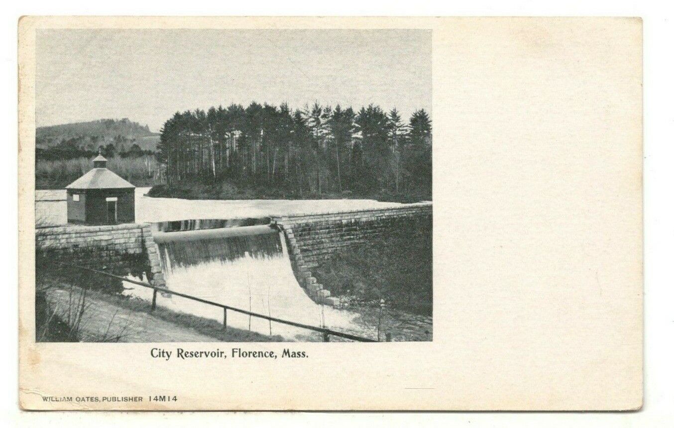 c1905 UDB PC: City Reservoir and Dam – Florence, Massachusetts