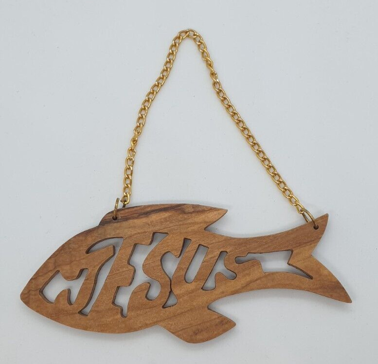 Sacred Jesus Fish Wall Hanging-Handcrafted in Holy Land -Embrace Faith's Essence