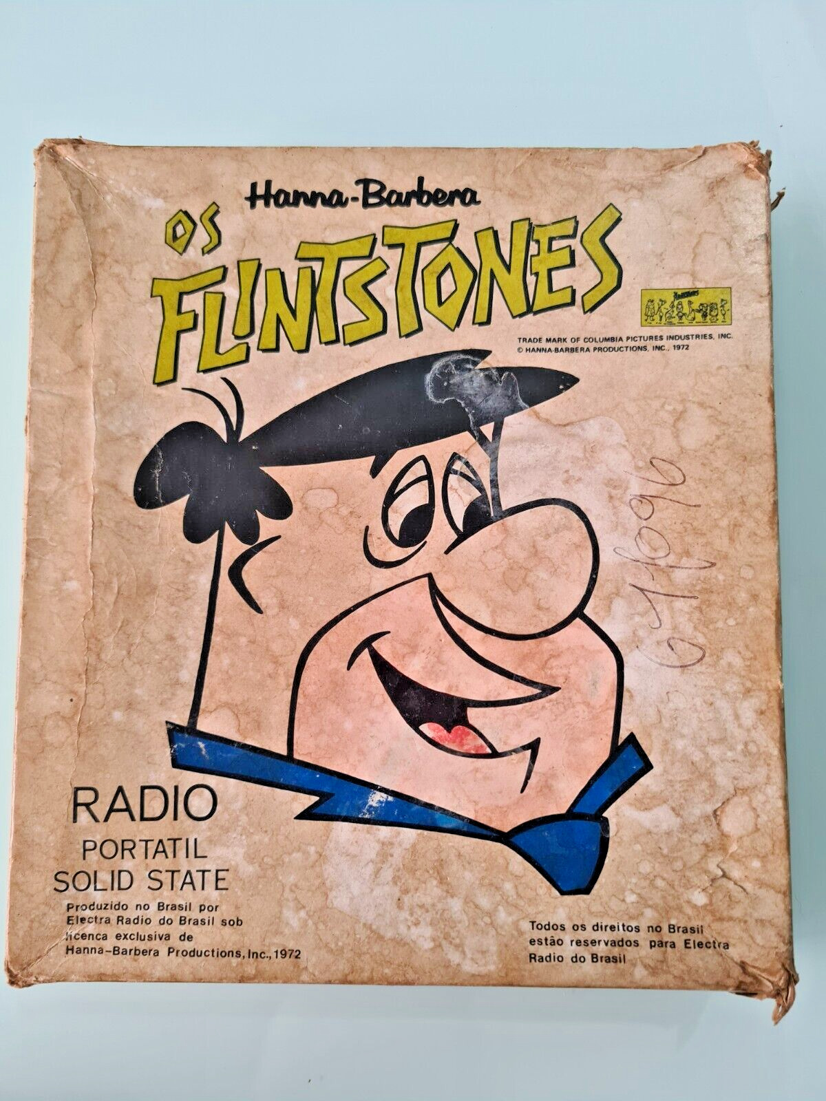 1972 Vintage Fred Flintstone Transistor Radio - Hanna Barbera Brazil