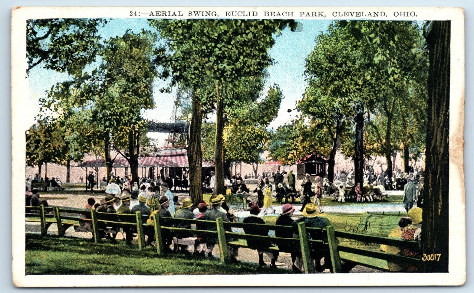Postcard Aerial Swing, Euclid Beach Park, Cleveland, Ohio J121