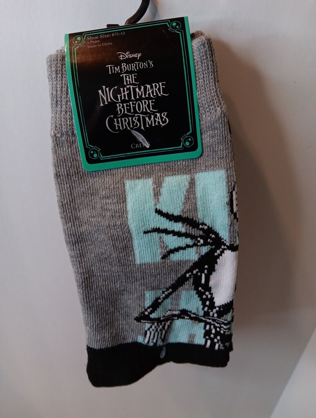 Disney\'s Tim Burton\'s The Nightmare Before Christmas Crew Socks Size 6.5-12 2 PK