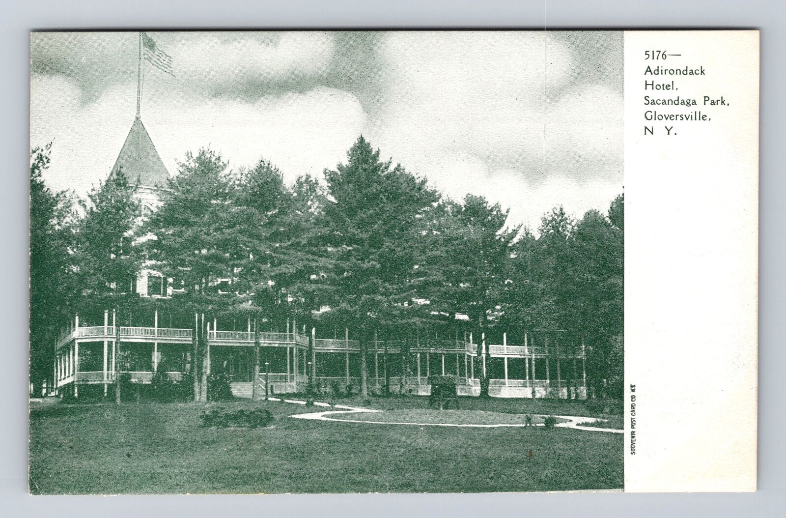 Gloversville NY-New York, Adirondack Hotel, Sacandaga Park, Vintage Postcard