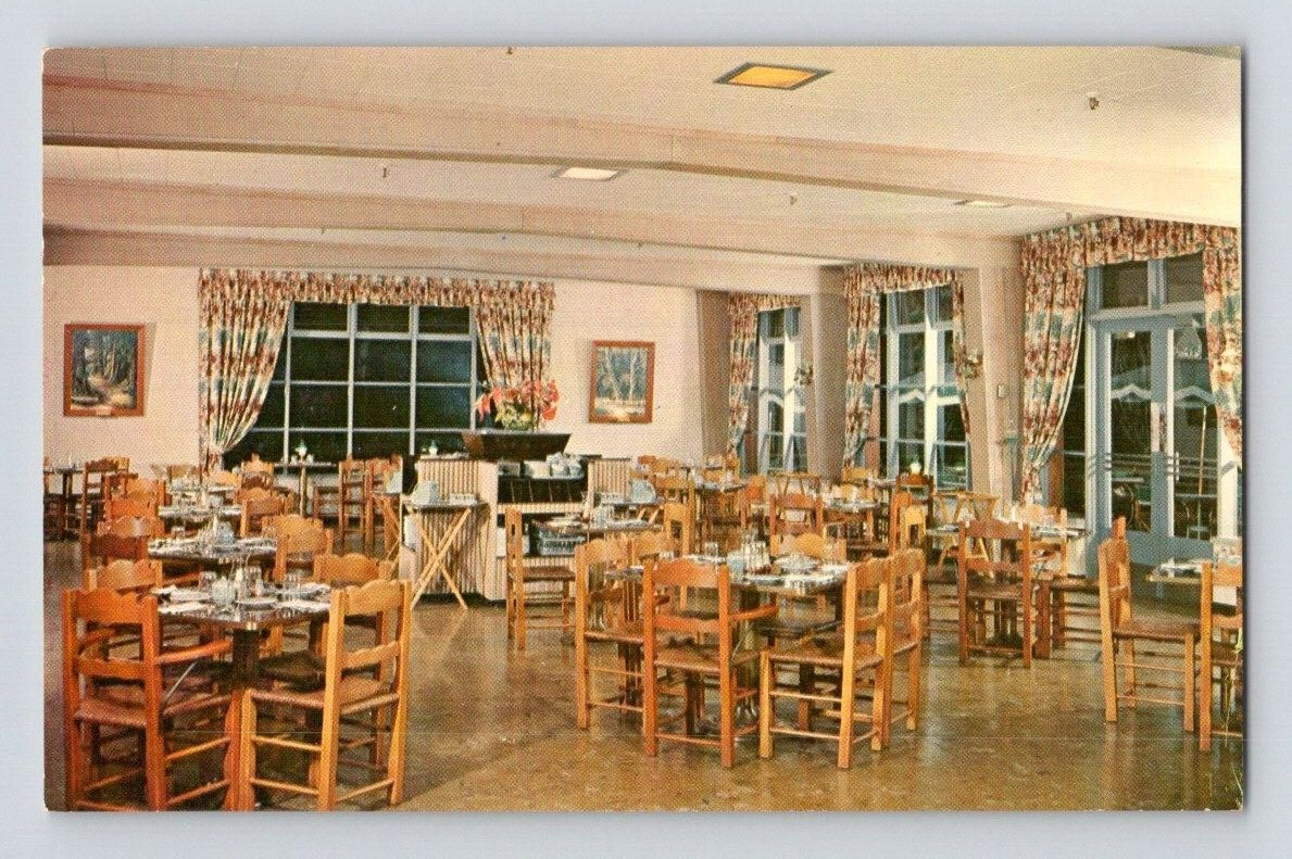 1950'S. MAIN DINING ROOM, BIG SUR LODGE, CALIF. POSTCARD. SZ23