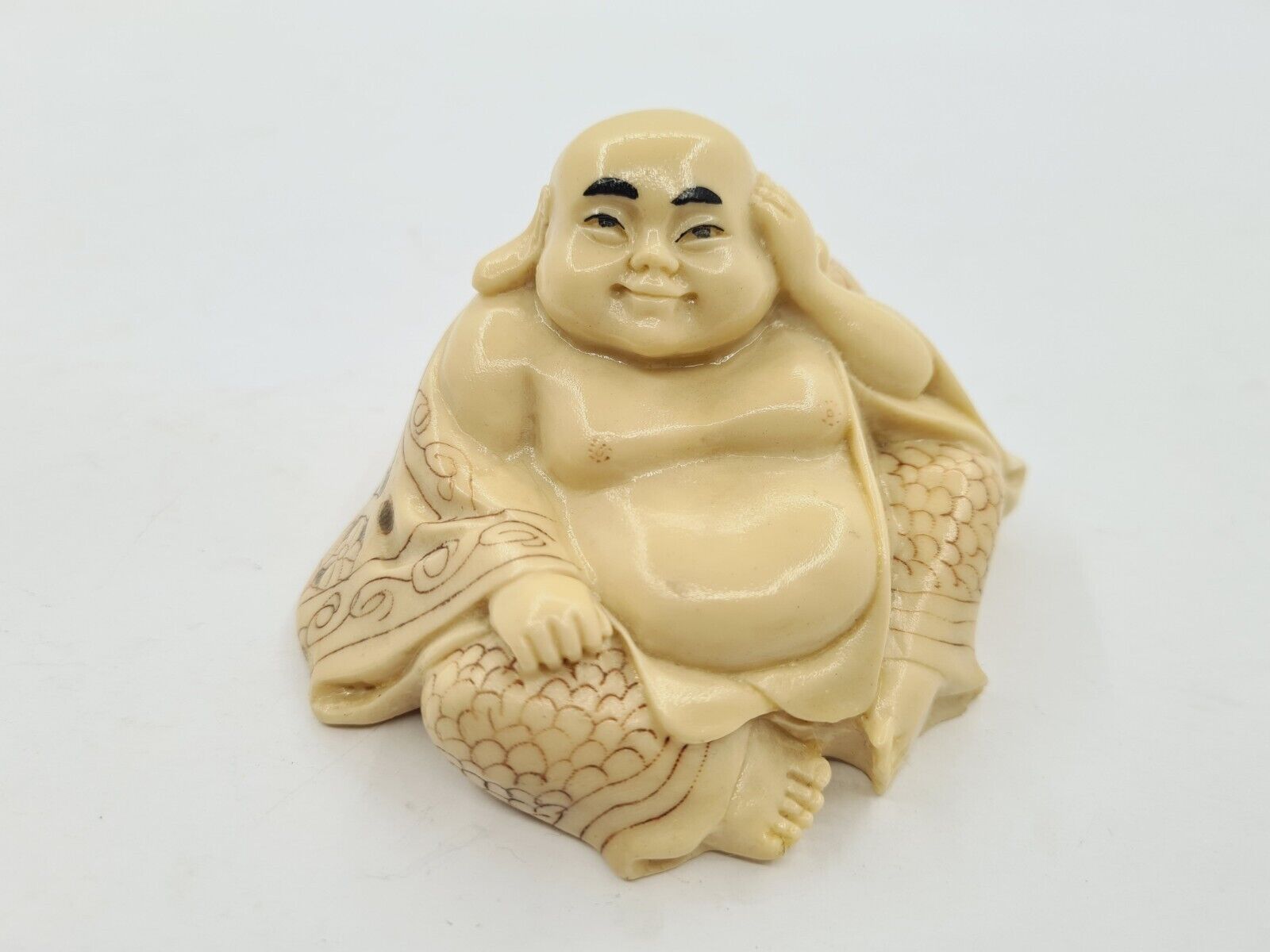 Rare Chinese Figurine Naughty Buddha Happy Hotei with Erotic Scene Feng Shui